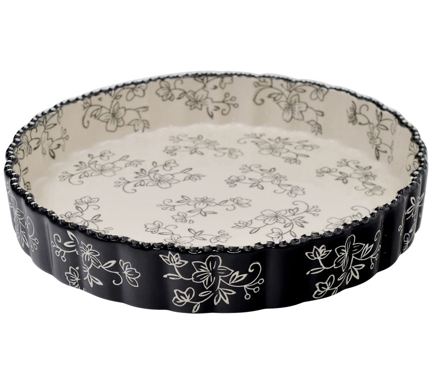 "As Is" Temptations Floral Lace 11" Ceramic Quiche Pan