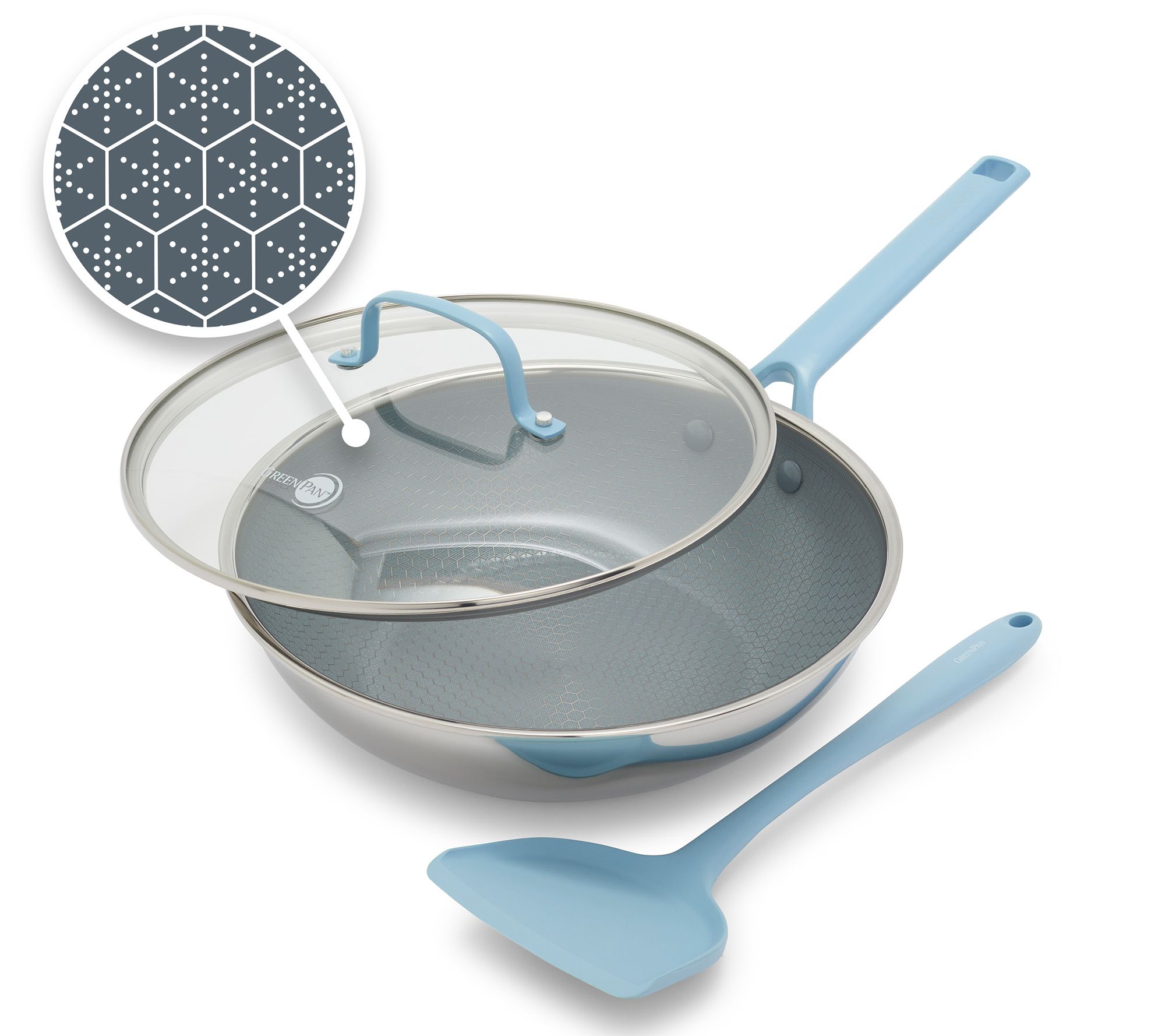 GreenPan Thermobond Nonstick 10" Stainless Steel Wok w/ Tool