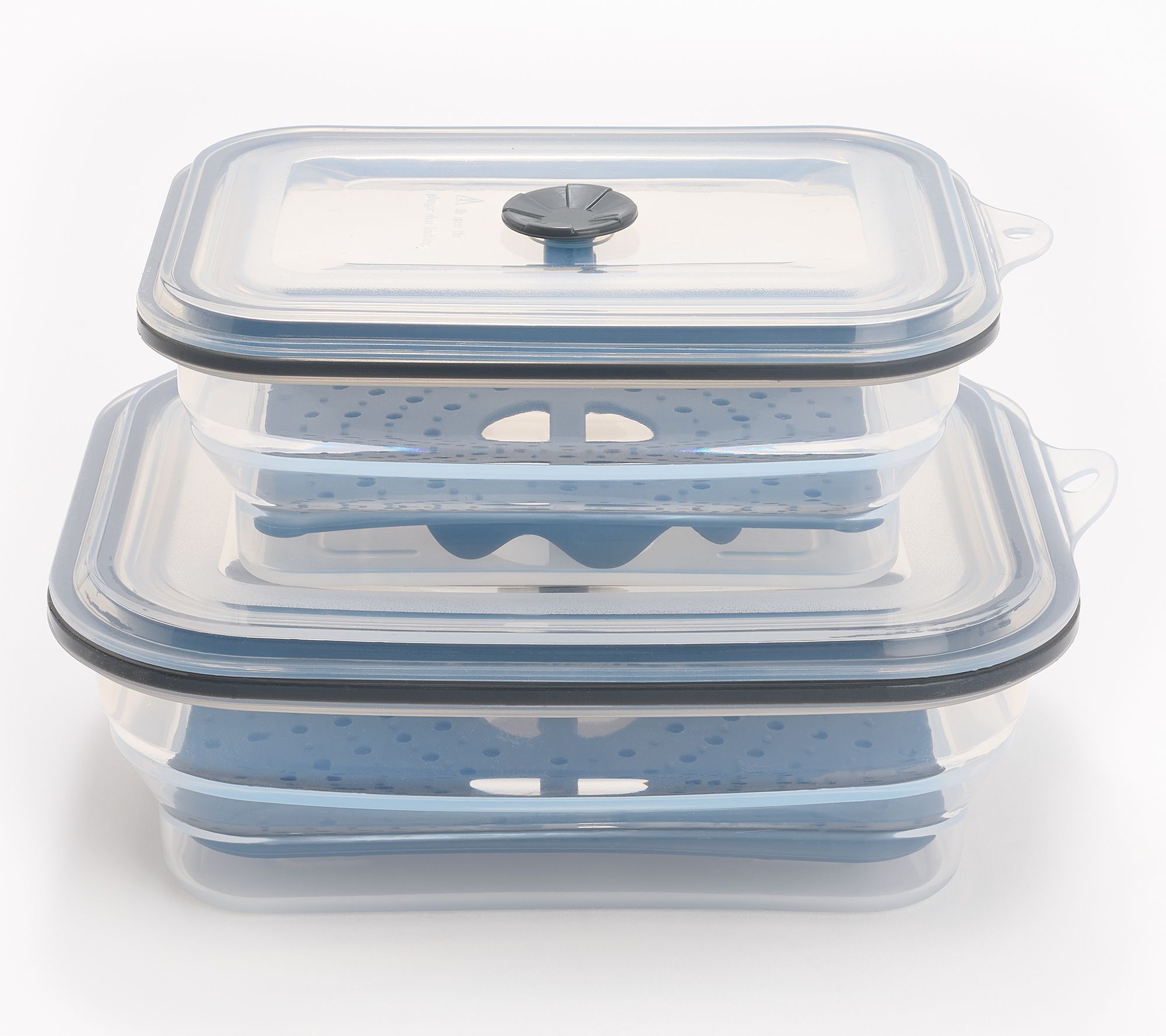 "As Is" Prepology S/2 Silicone Collapsible Micro Steamers