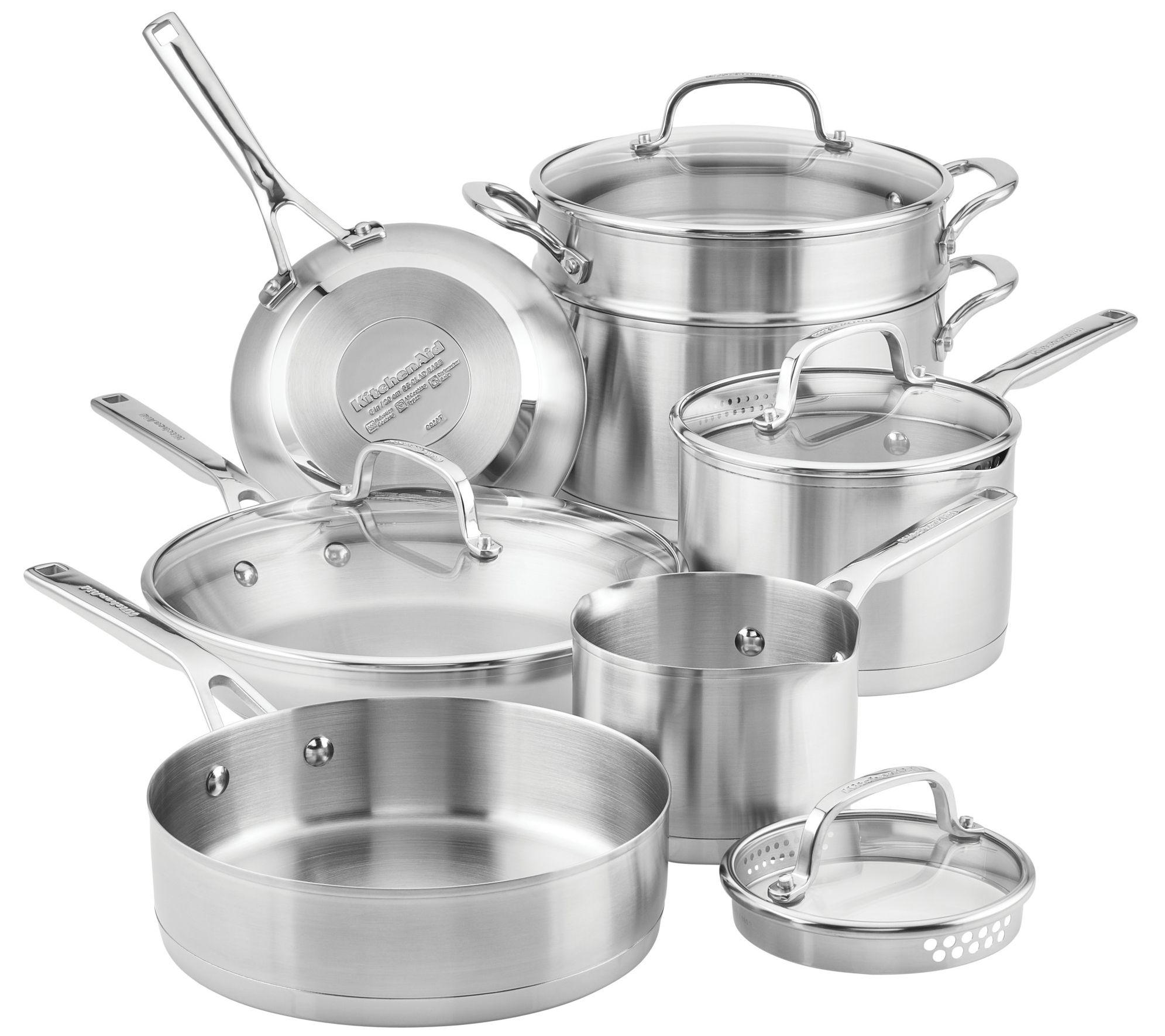 KitchenAid 3Ply Hard Anodized Induction Nonstick Colorfast Cookware Set 10  Piece