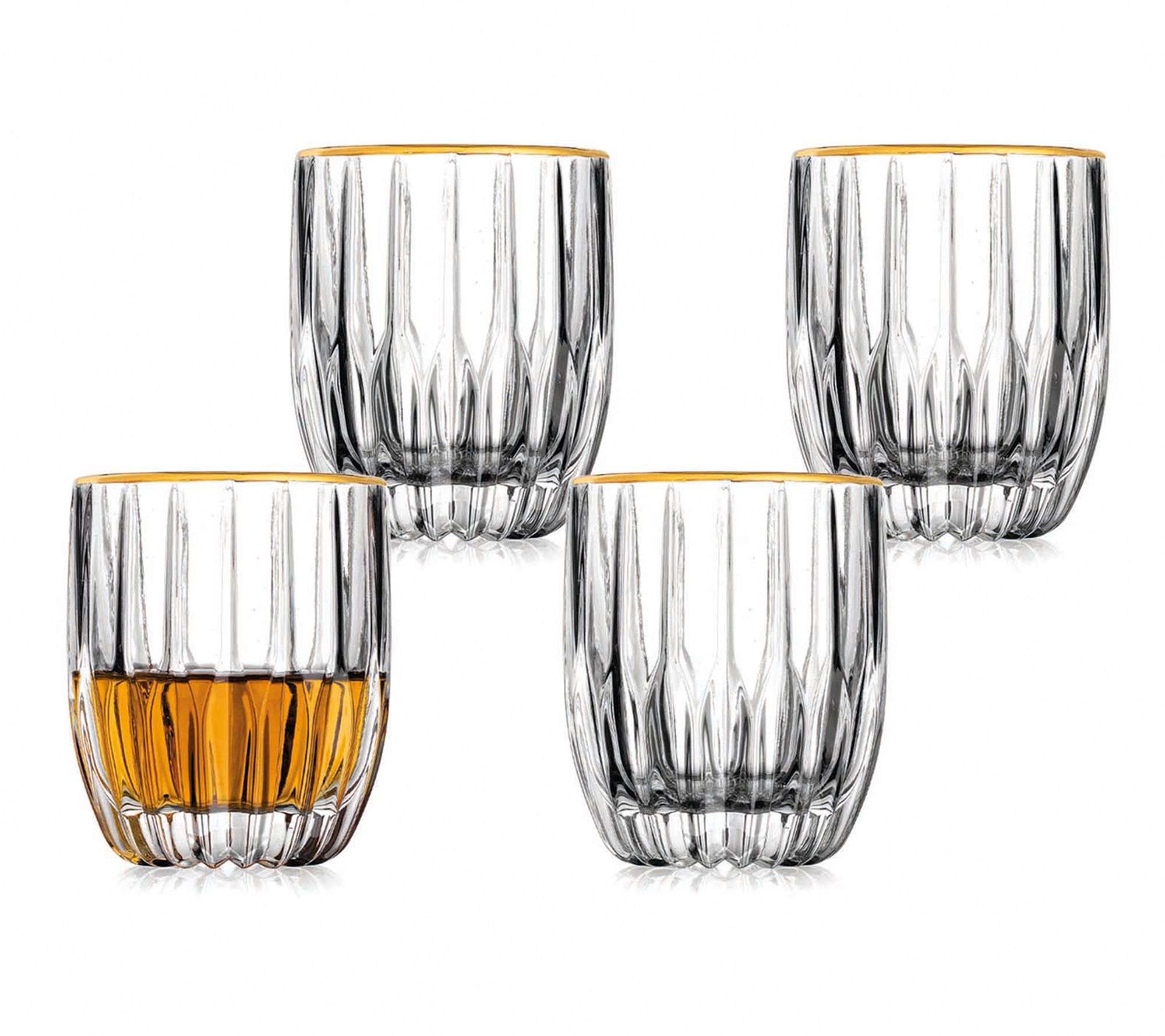 12oz 4pk Crystal Juniper Gold Rim Highball Glasses - Godinger Silver :  Target