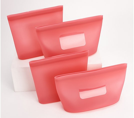 c e ll a Set of 4 Silicone Reusable Food Storage Bags