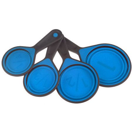 SleekStor Set of 4 Silicone Collapsible Measuring Cups 