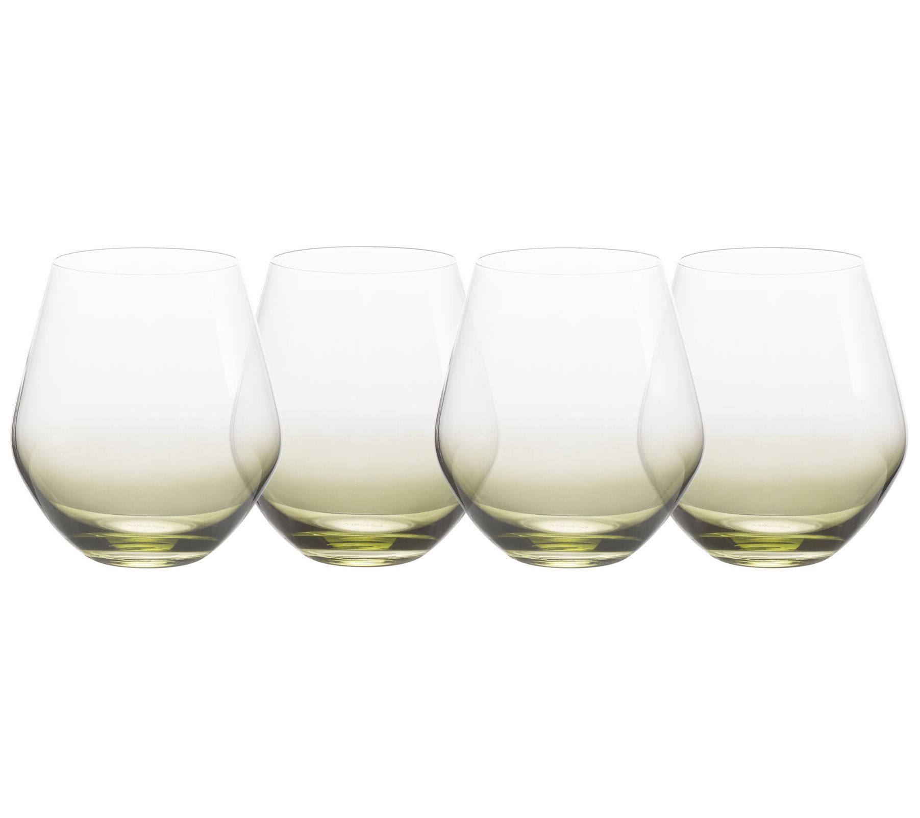 Martha Stewart 4-Piece Stemless Wine Glass Set, 19 Oz, Clear