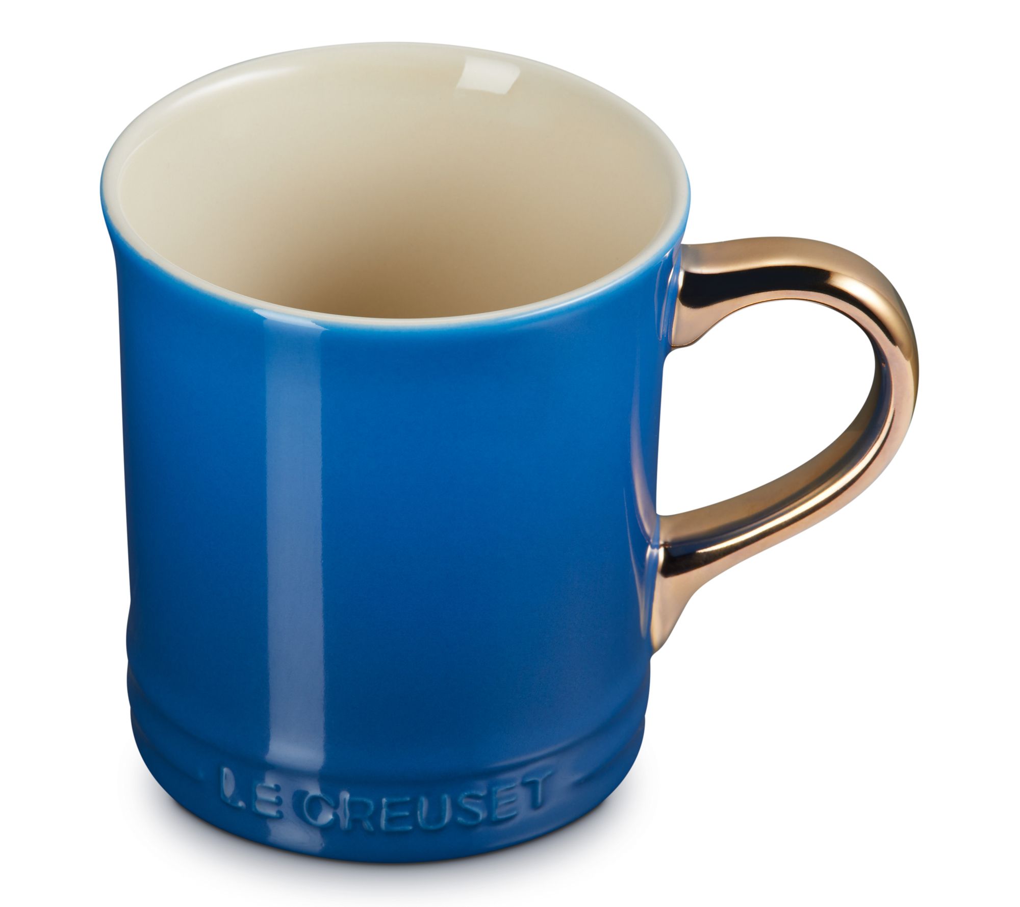Le Creuset 14 oz. Gold Metallic Handle Mug