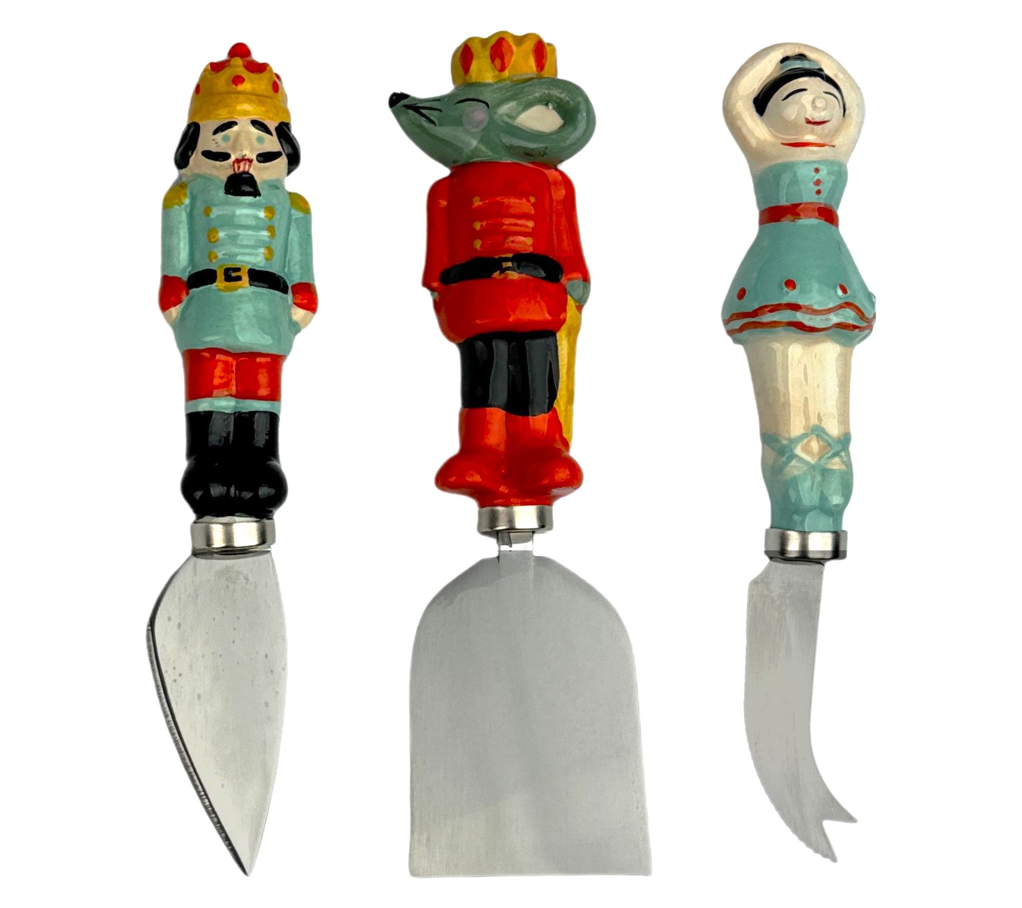 10 Strawberry Street Nutcracker Cheese Knife Set