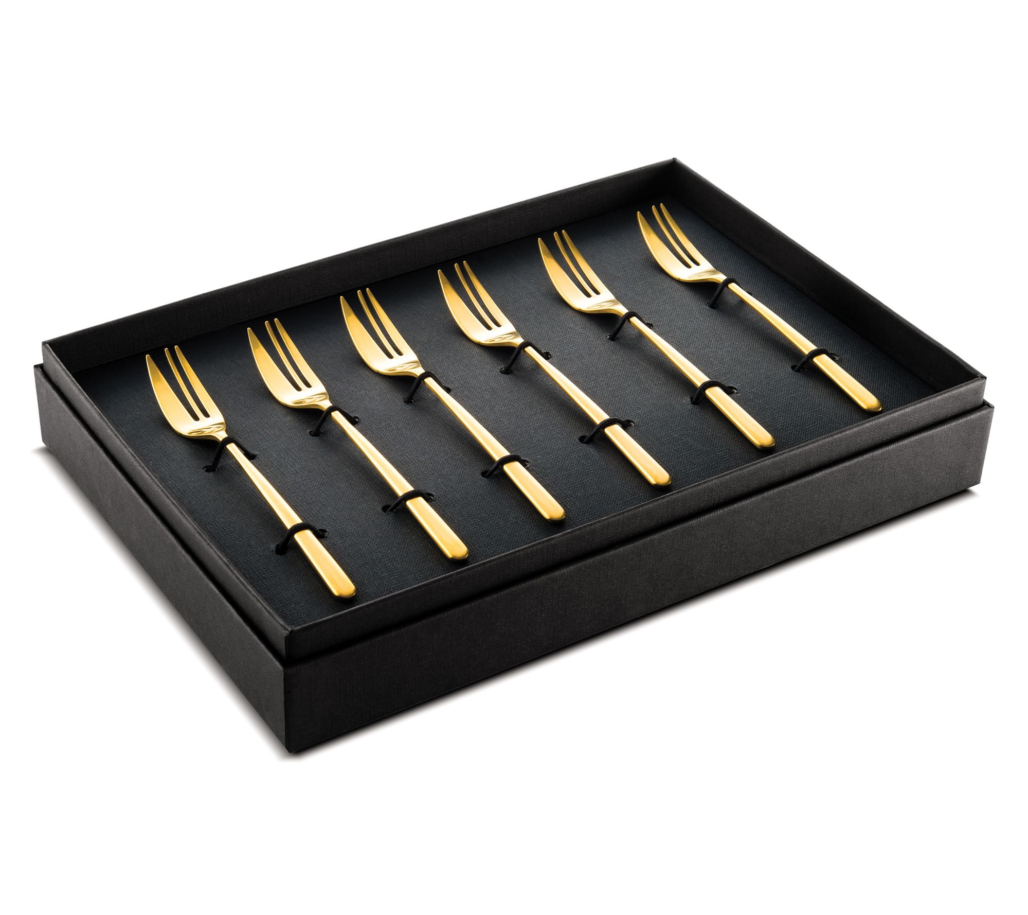 Mepra 6pc Linea Cake Forks Gift Box Set- Ice Gold
