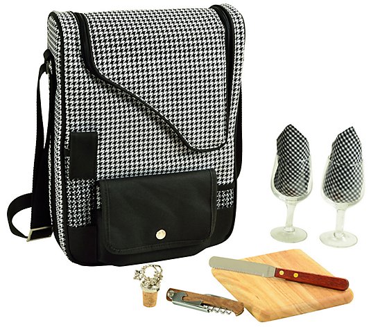 Picnic at Ascot Wine Carrier Deluxe, Houndstooth
