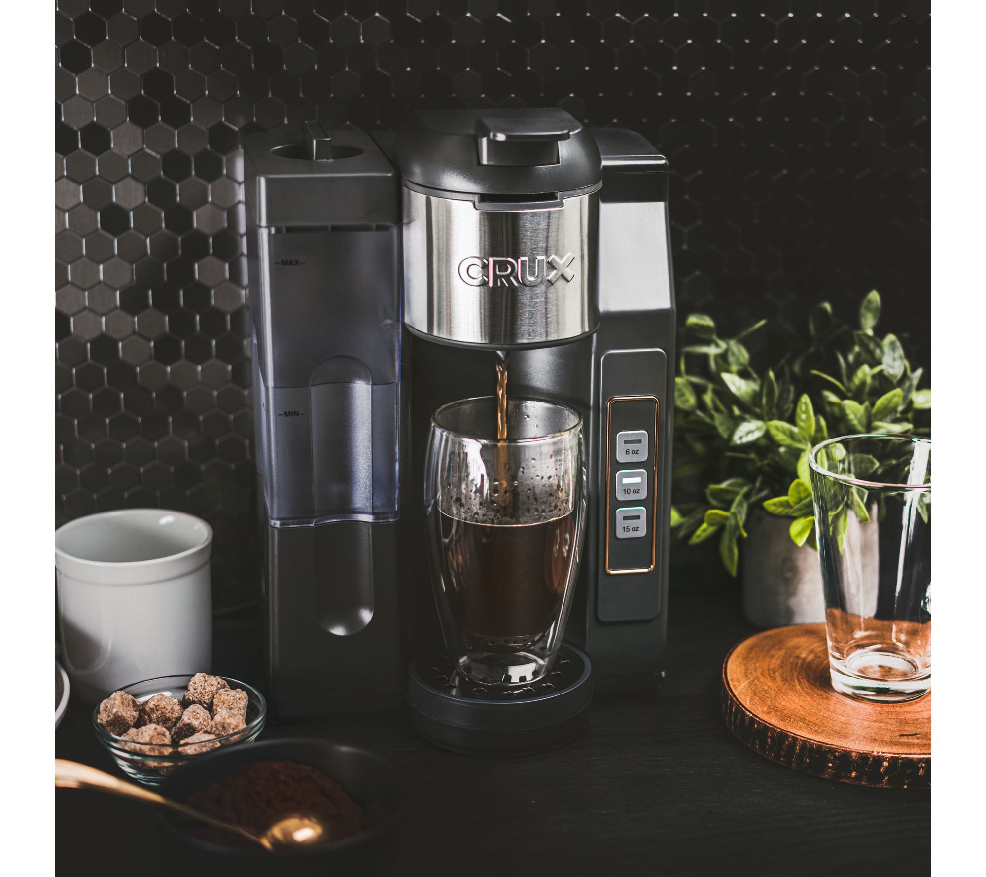 CRUX KCup Single Serve Coffee Maker with WaterTank
