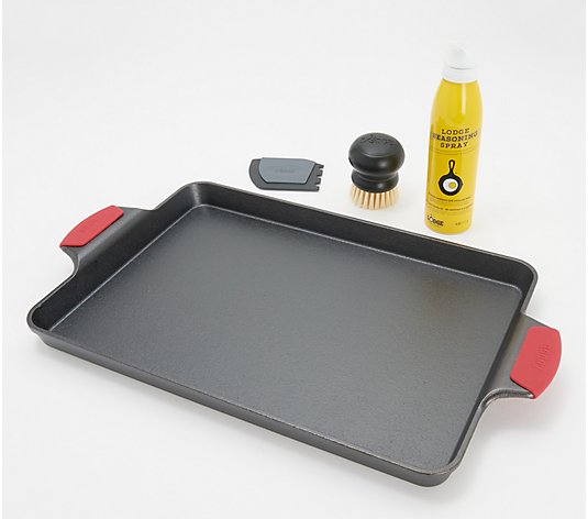 Lodge 15.5 x 10.5 Cast Iron Baking Pan and Accessories 