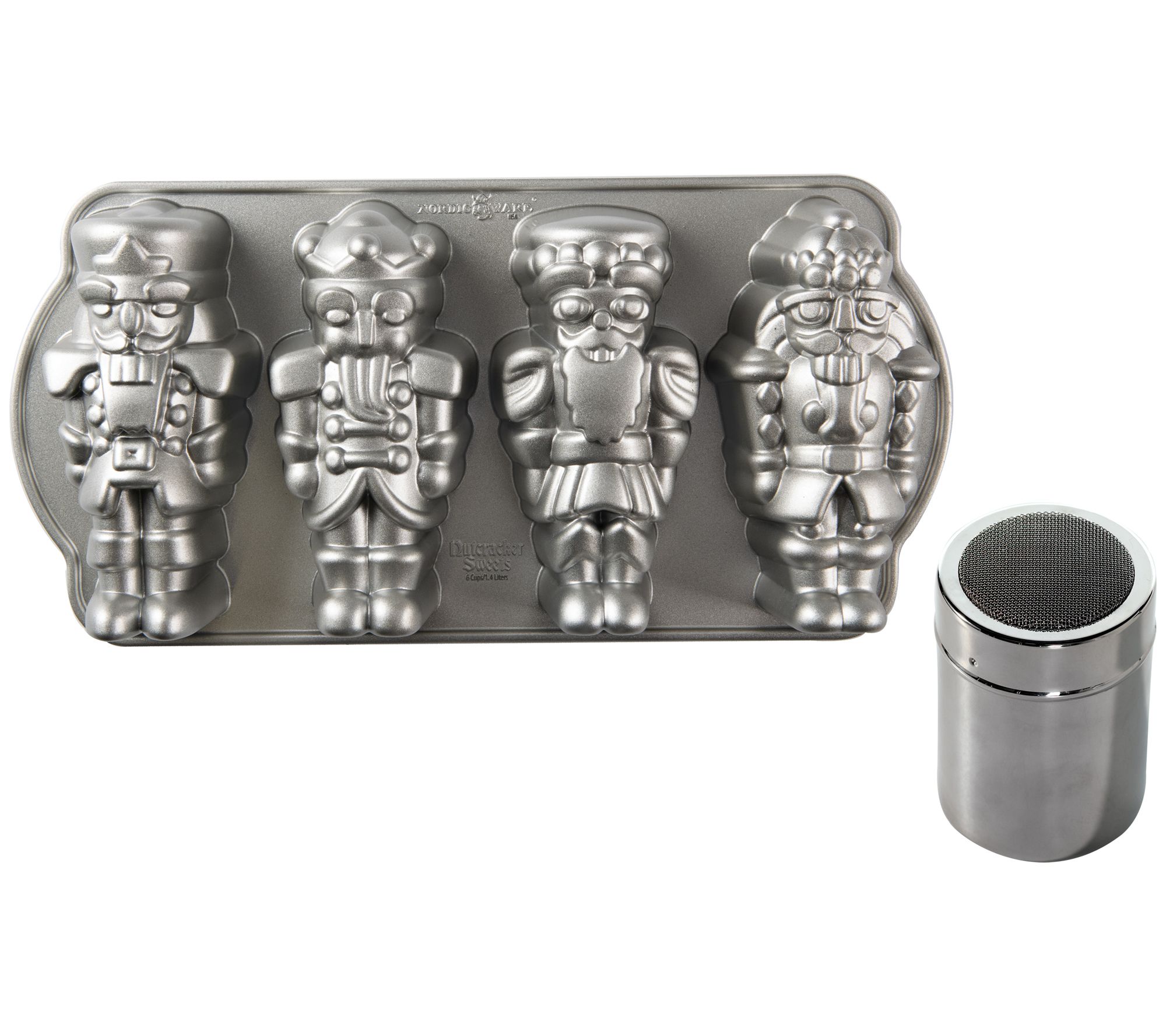  Nordic Ware Nutcracker Sweets Cast Cakelet Pan, 6 Cup