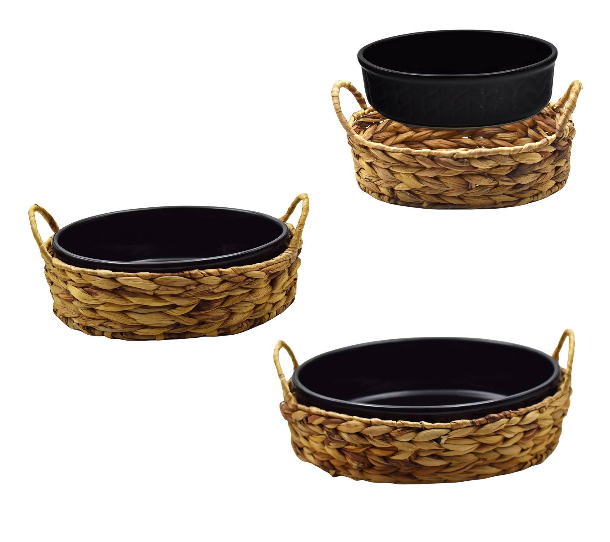 Temp-tations Carved Willow Nostalgic S/3 Nesting Bakers w/ Baskets