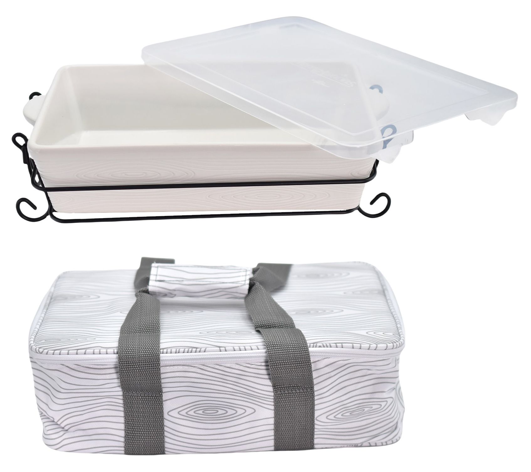 Temp-tations Woodland 11x7 Take and Bake w/ Lid & Tote