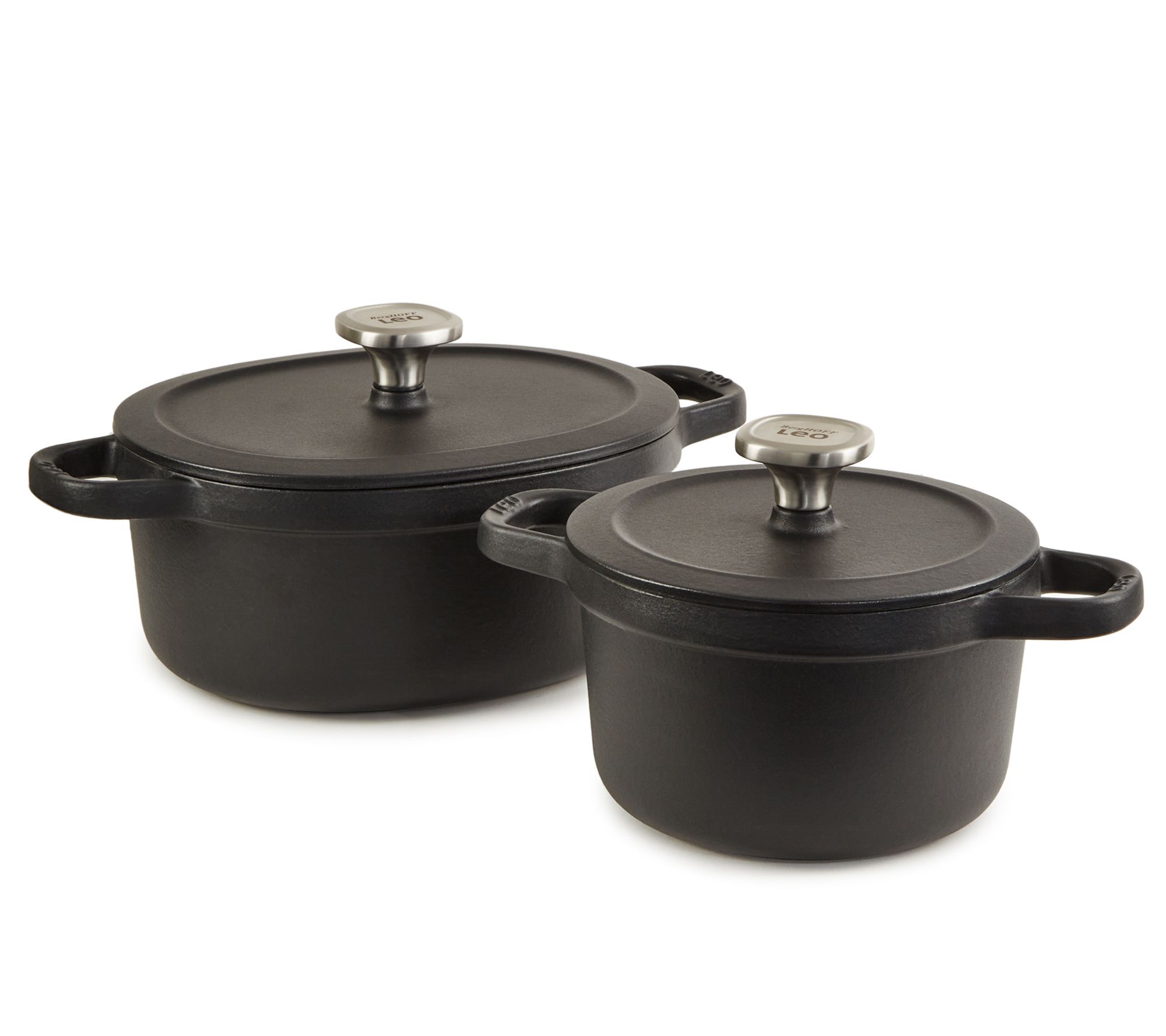 BergHOFF Leo Graphite 4pc Cast Iron Stockpot Set, 3.2qt & 5qt