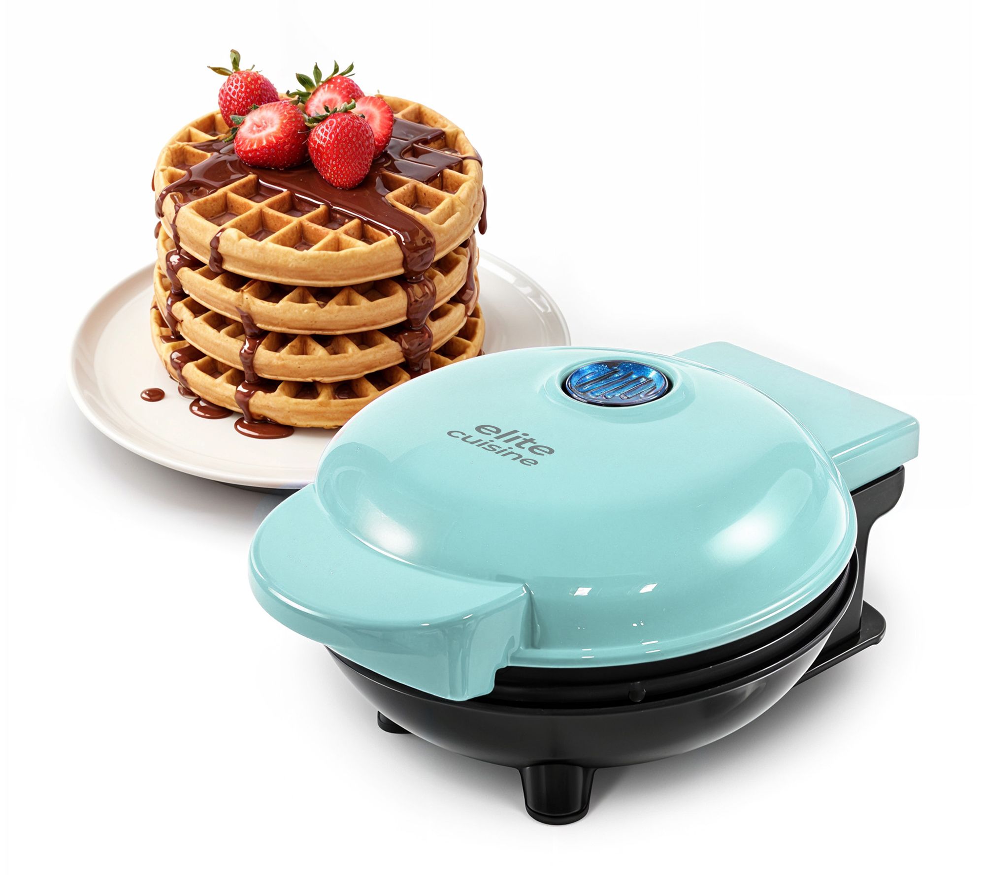 Elite Cuisine Mini Waffle Snack Maker, 300W, Mint