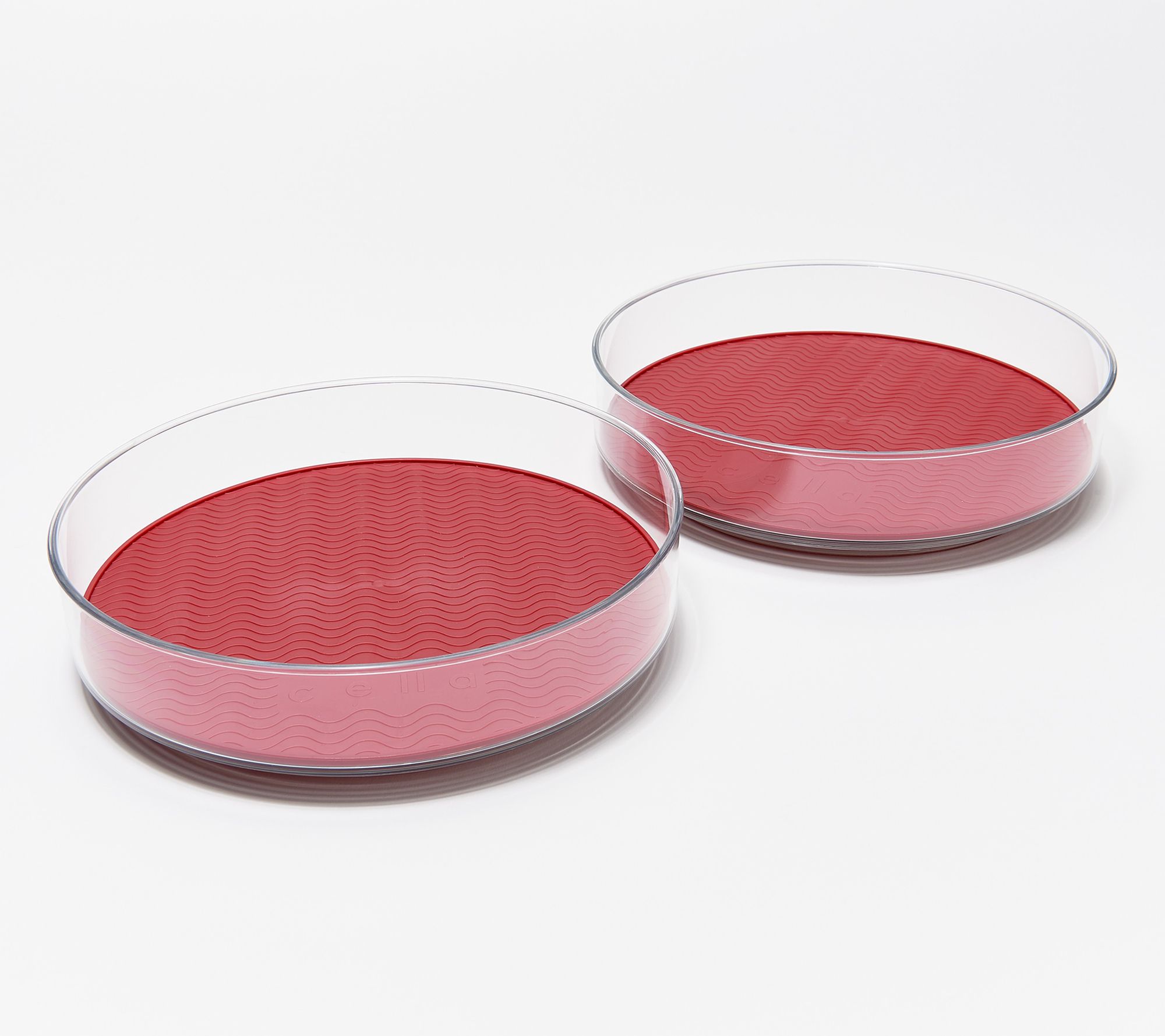 c e ll a Set of (2) 8" Low Wall Clear Kitchen Turntables