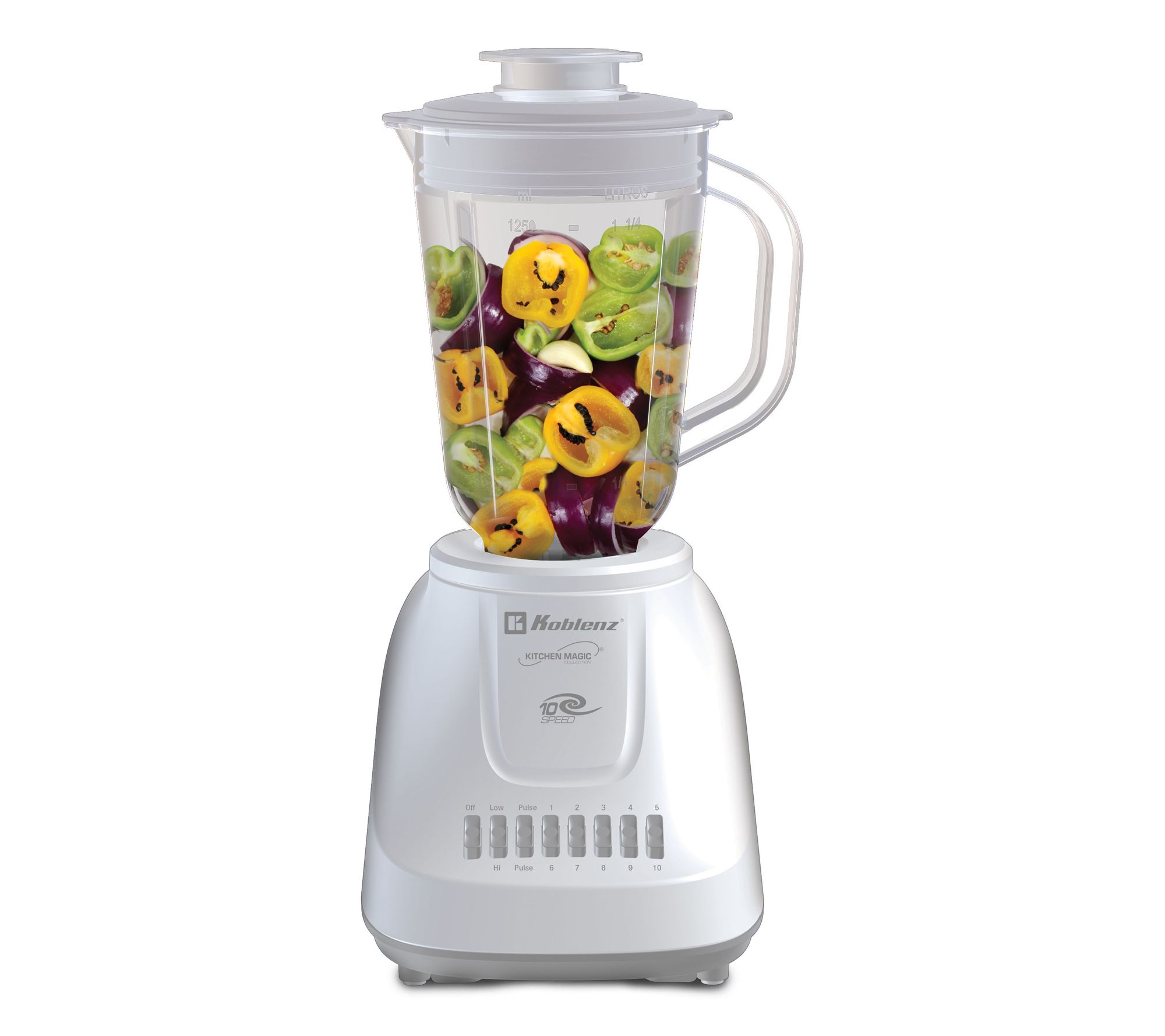 Koblenz Magic 1.25-L 10-Speed & 2-Pulse Blenderw/ Plastic Jar