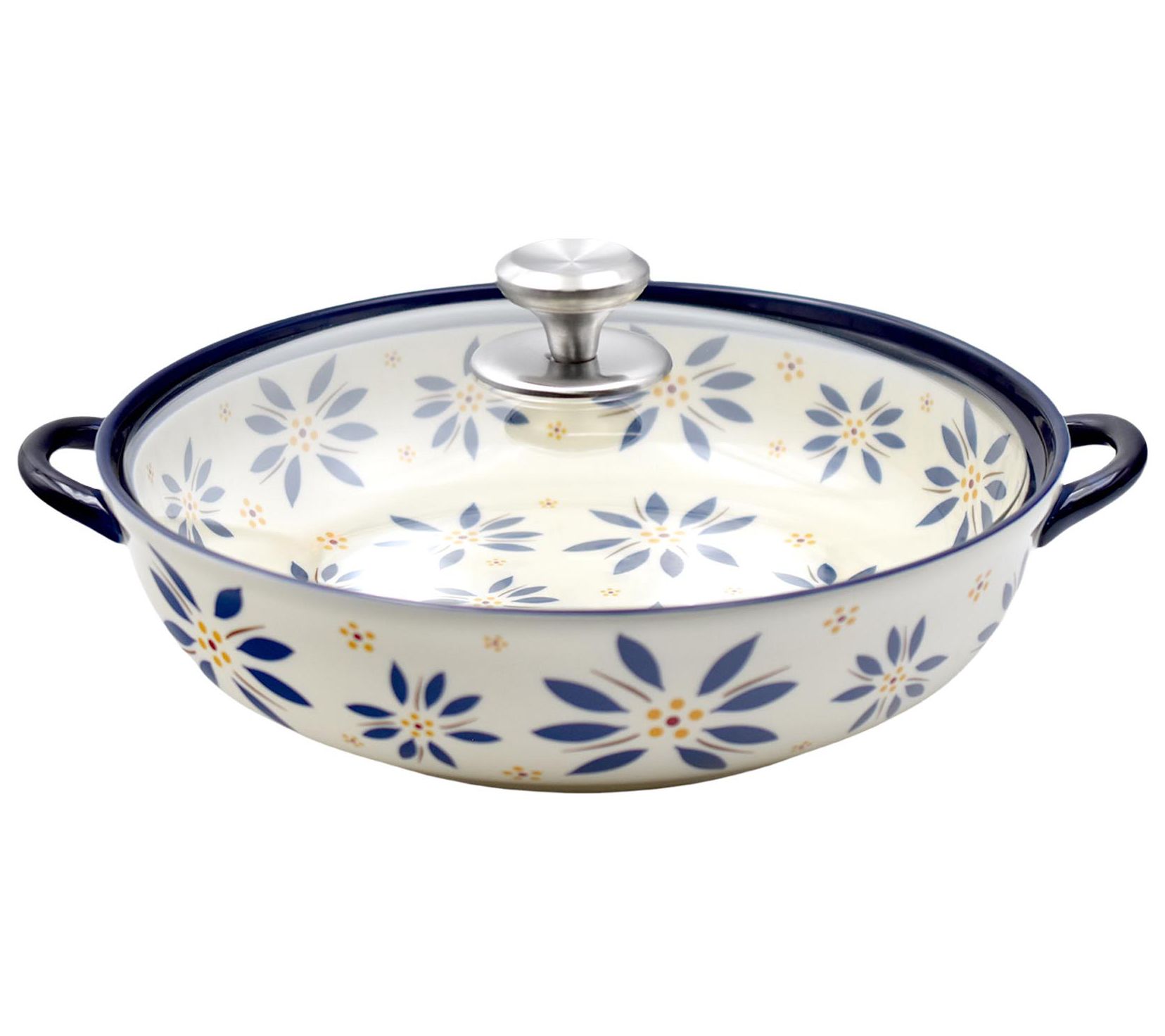 "As Is" Temp-tations Old World 4-qt Shallow Baker With Glass Lid