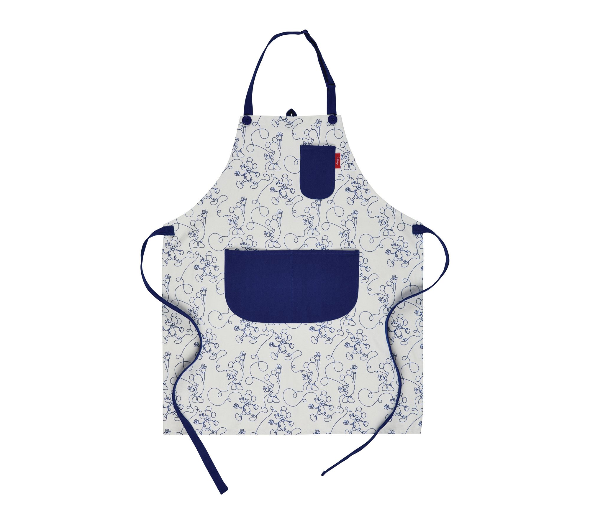 Disney Home Cotton-Canvas Blue Kitchen Apron with Pockets