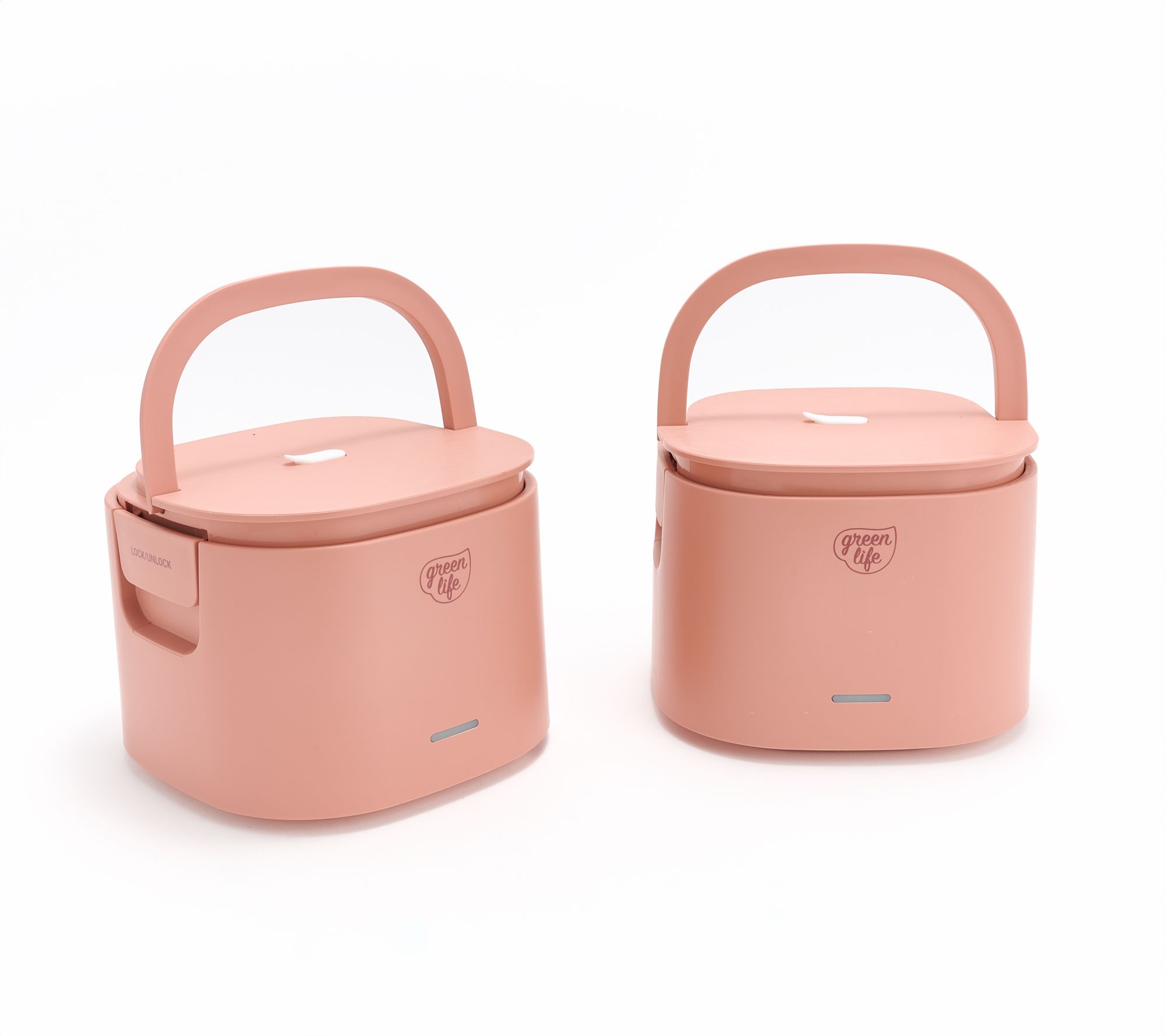 "As Is" GreenLife Set of (2) 20-oz Heated Lunch Boxes