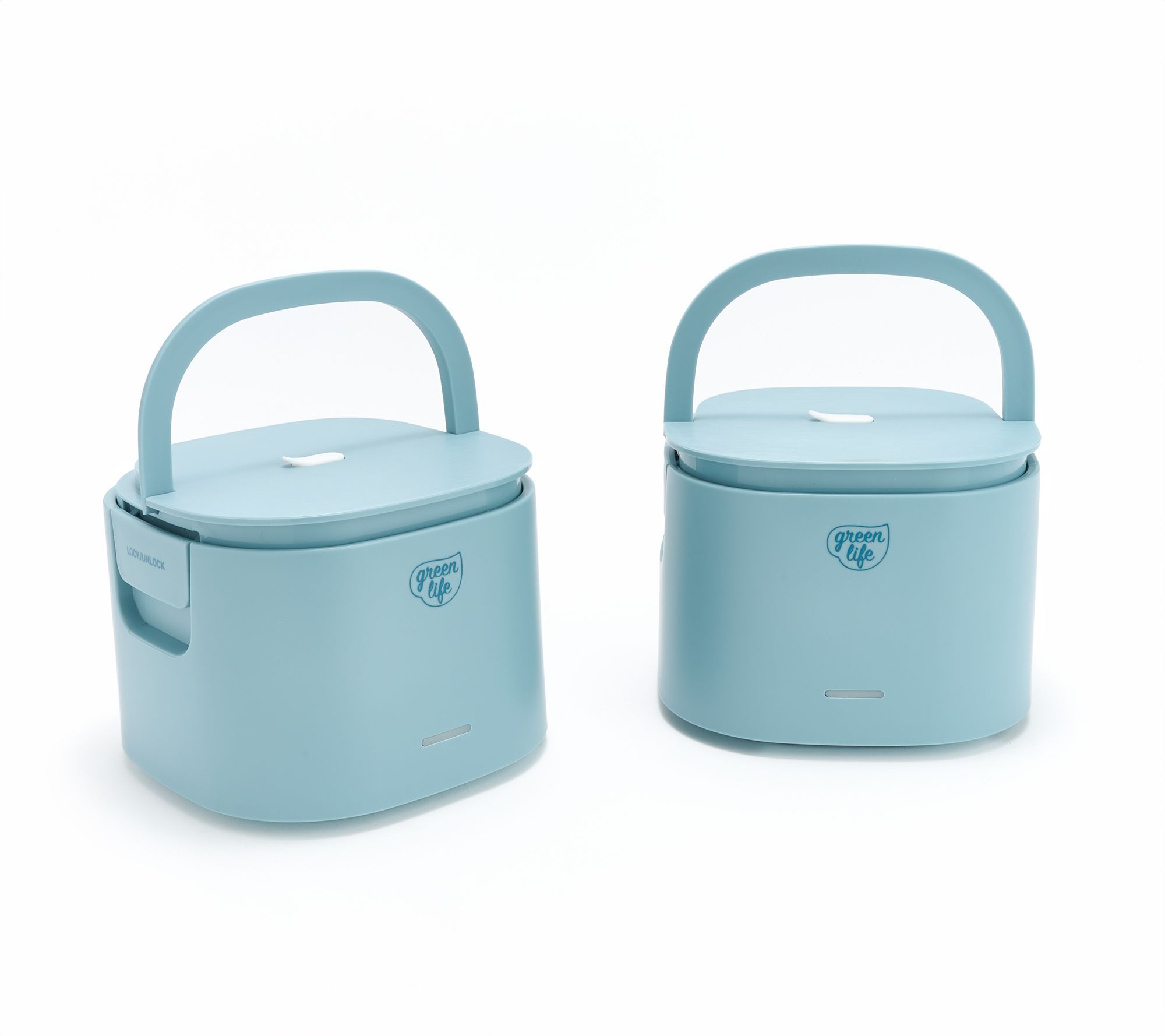"As Is" GreenLife Set of (2) 20-oz Heated Lunch Boxes