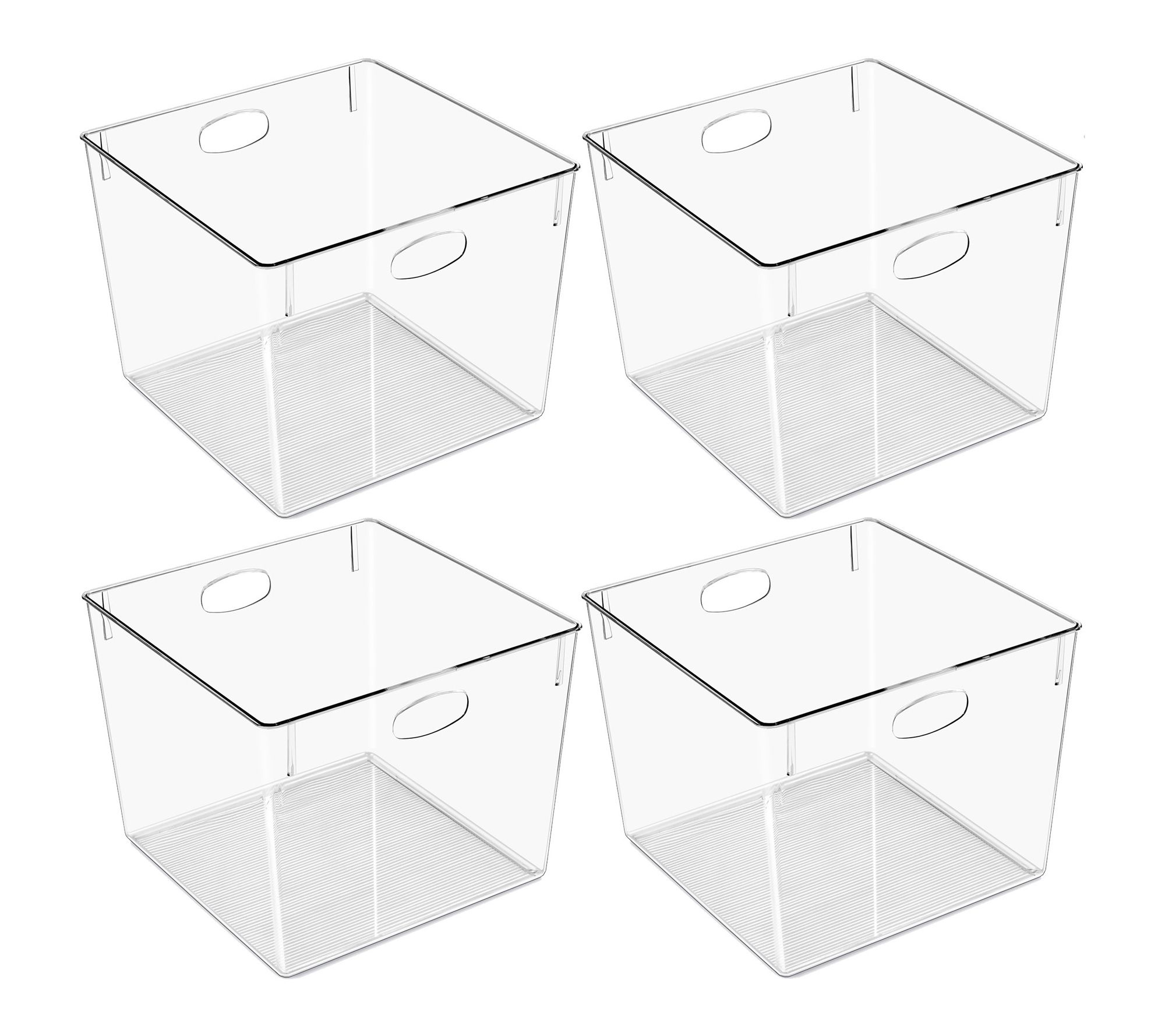 Sorbus Set of 4 Clear 13.5" Cube Storage Bins