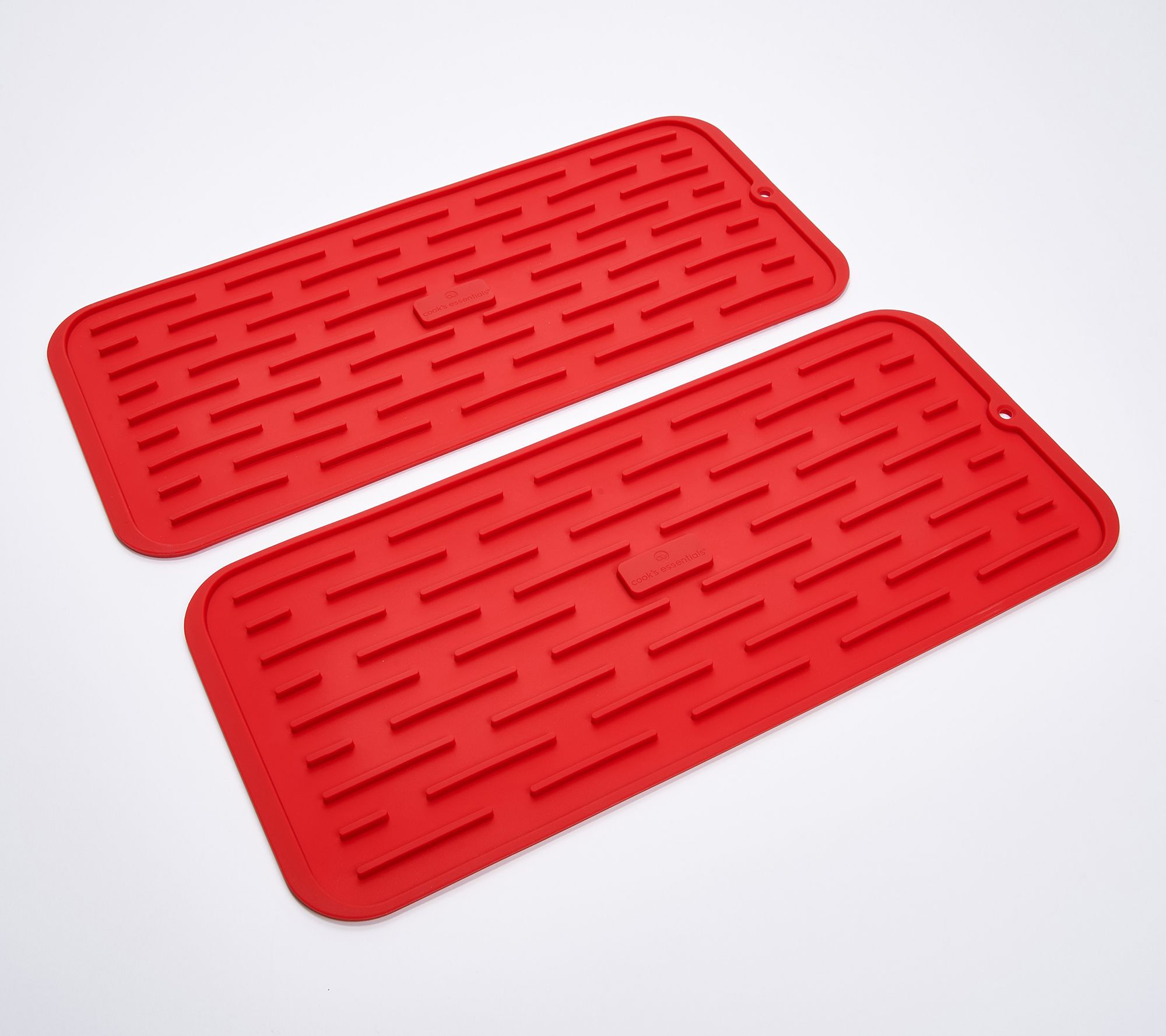Cook's Essentials Set of (2) Silicone Drying and Drain Mats 