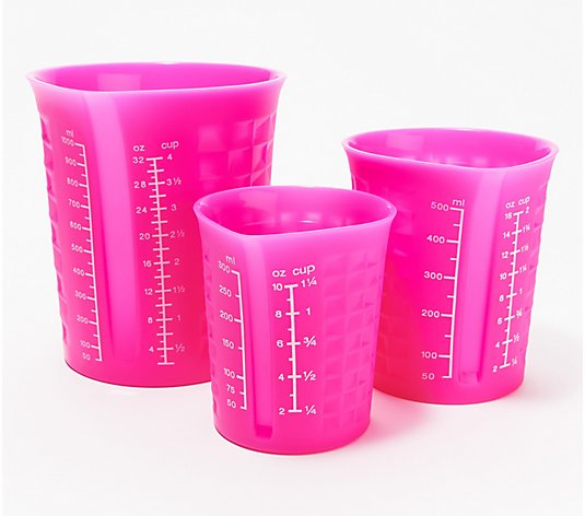 KOCHBLUME 3-Piece Silicone Measuring Cup Set 