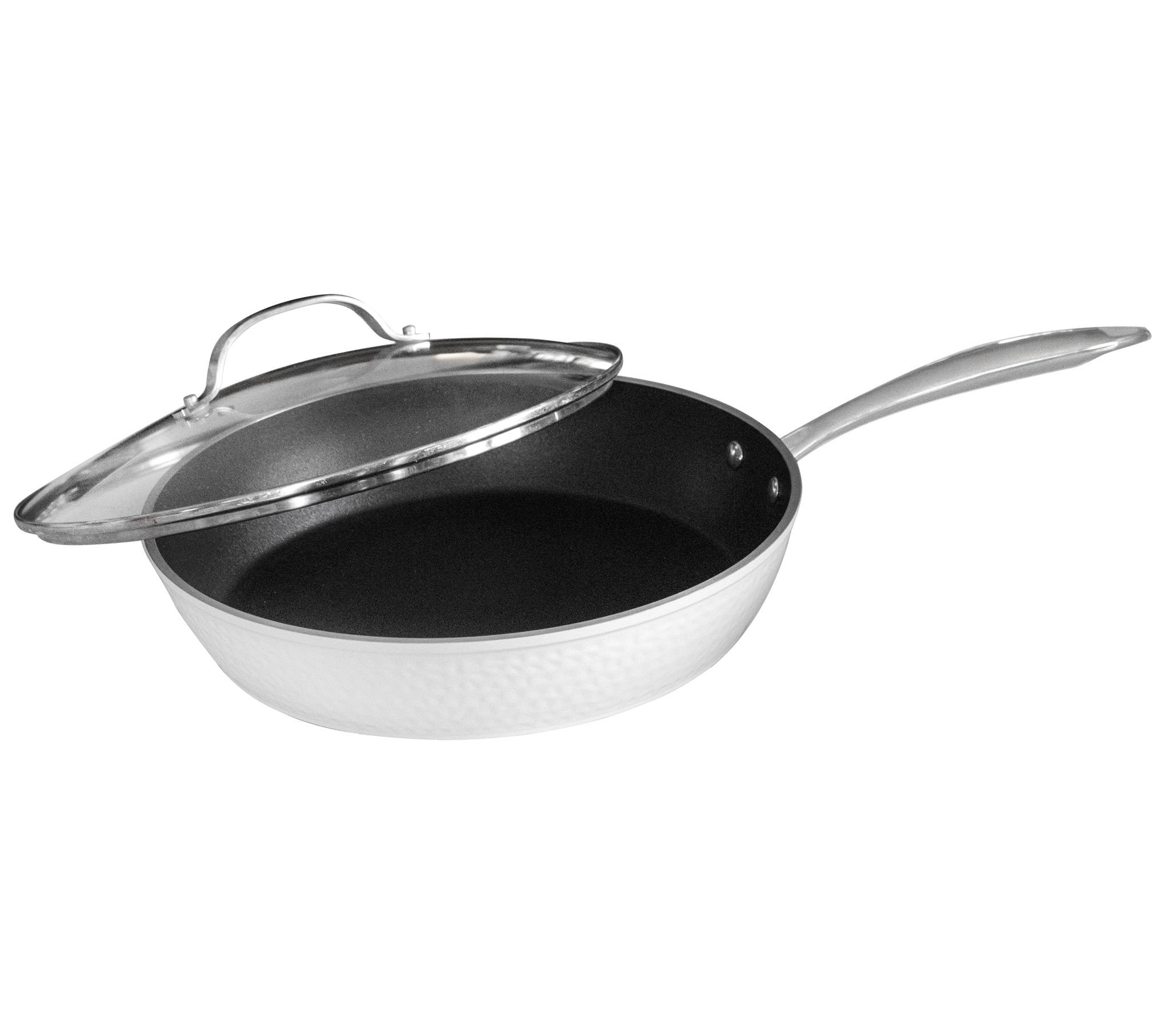 Marcel Vigneron 12" Hammered Rose Goldtone Pan with Lid