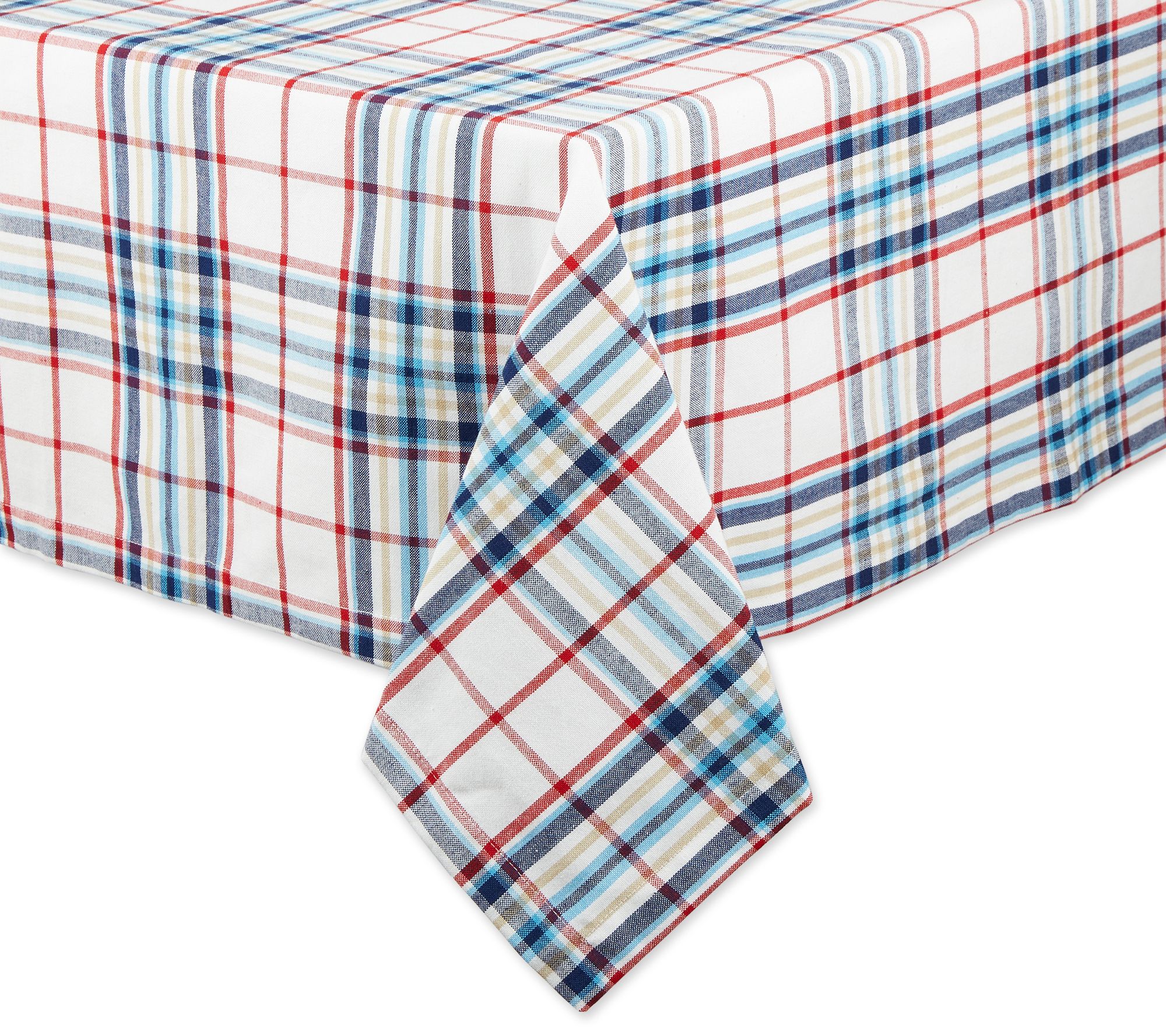 Design Imports 60" x 120" Lighthouse Plaid Tablecloth