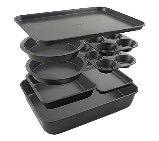 Elbee Home 8-Piece Nonstick Space Saving BakingPan Set