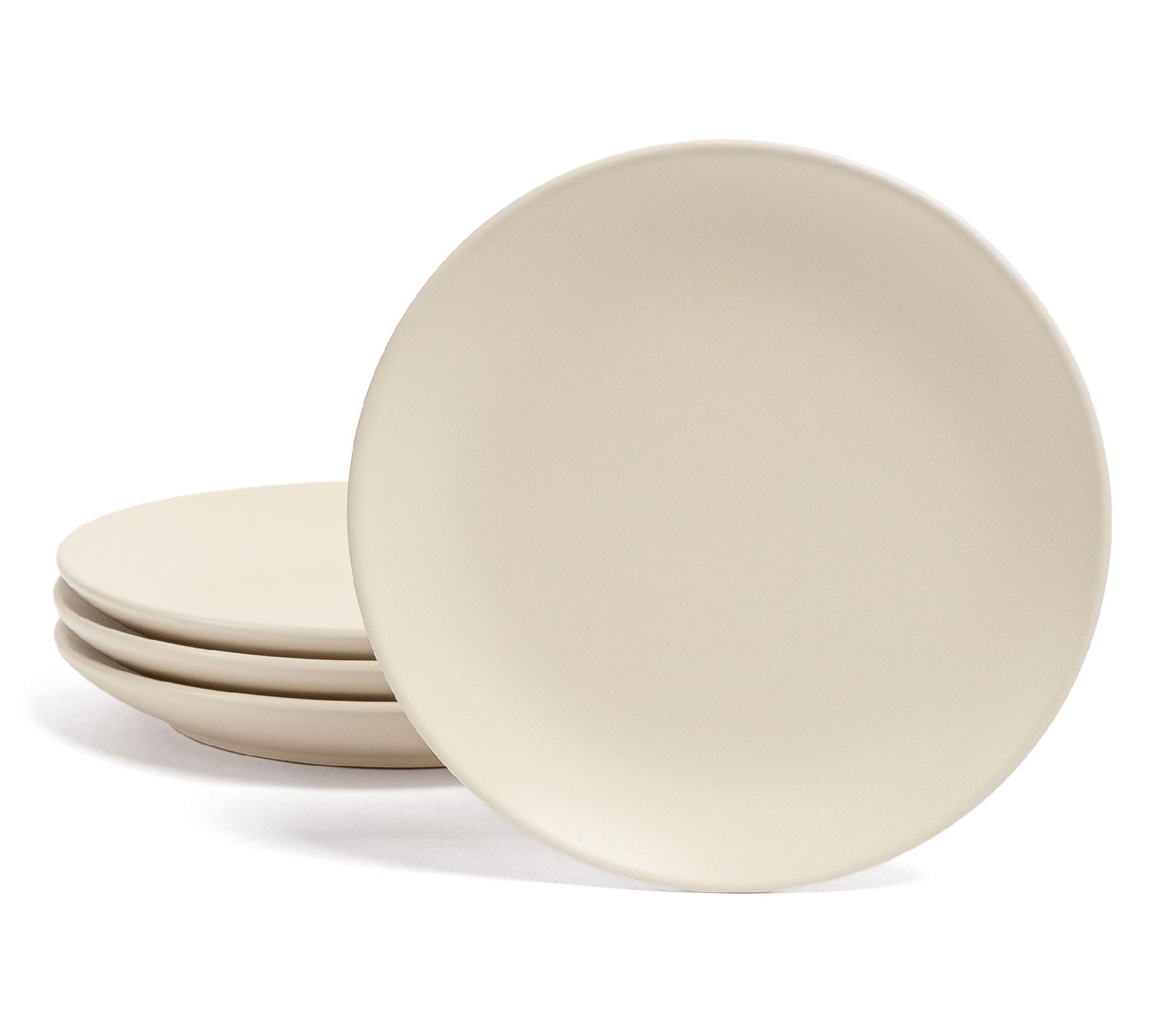 over&back Coupe 6.3 Semi-Matte Stoneware App Plates, Set of 4