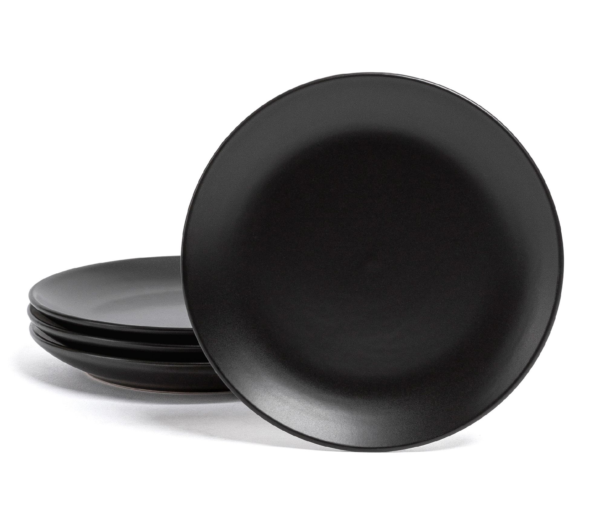 over&back Coupe 6.3" Semi-Matte Stoneware App Plates, Set of 4