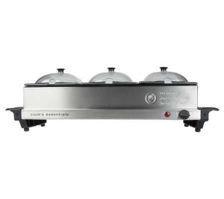 CooksEssentials Buffet Server with 3 Small Pans and 1 Large Pan - QVC.com