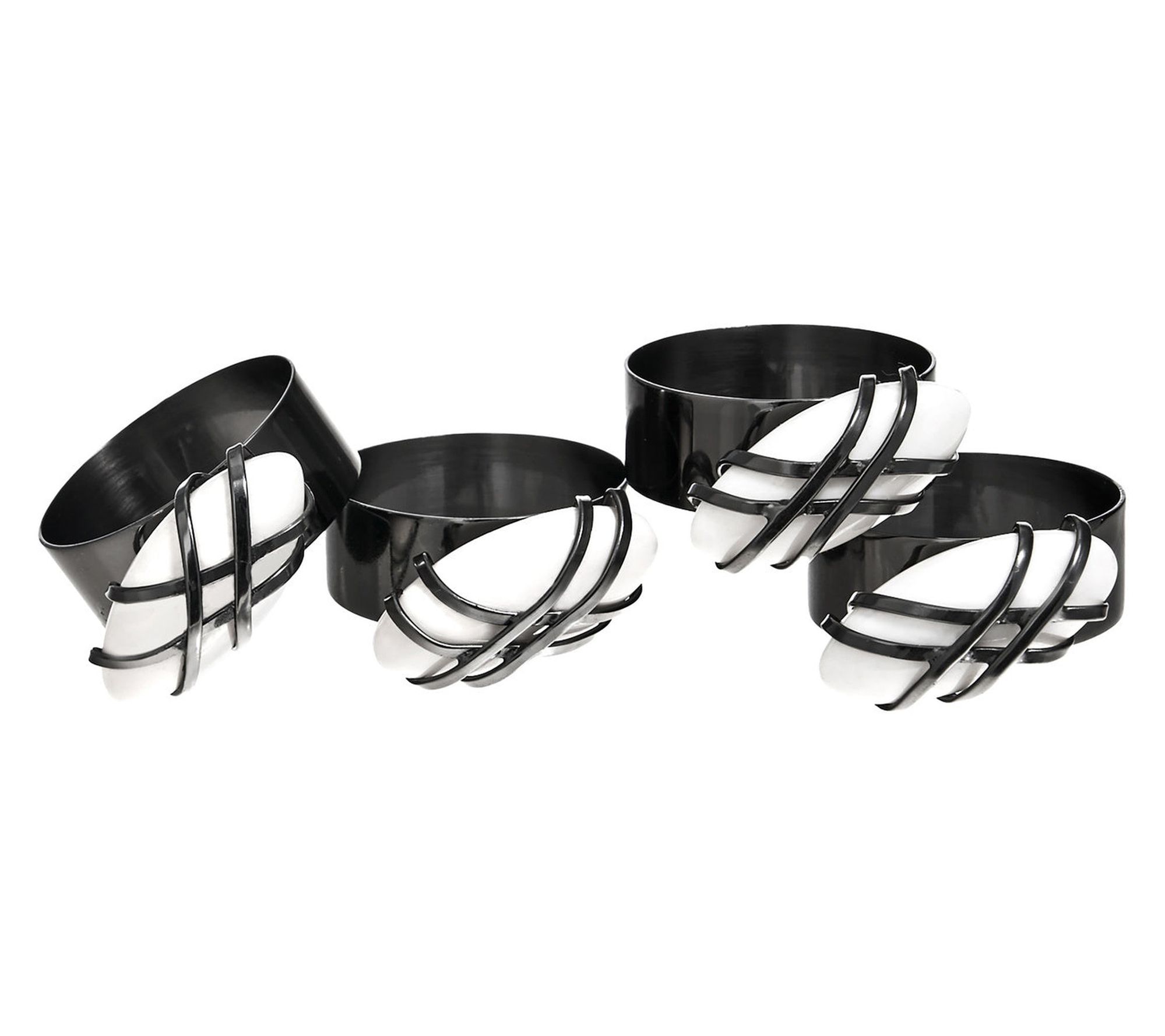 Godinger Pebble Napkin Ring Set