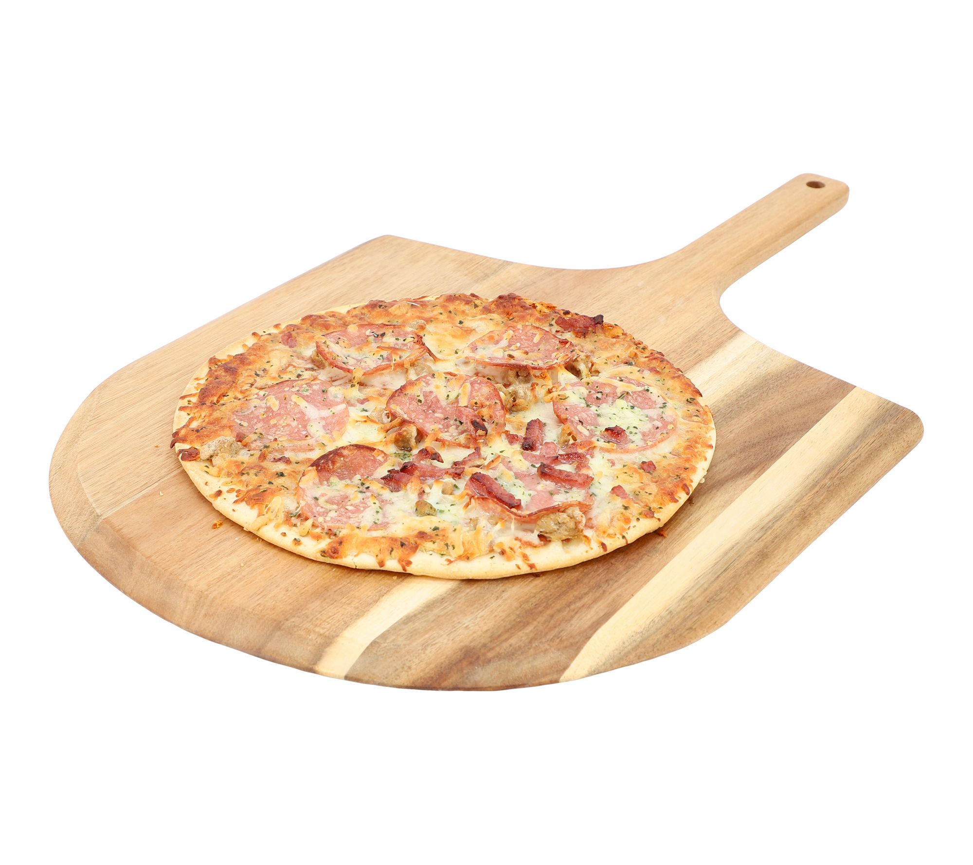 MegaChef 14.6 Inch Acacia Wood Pizza Peel and Serving Board
