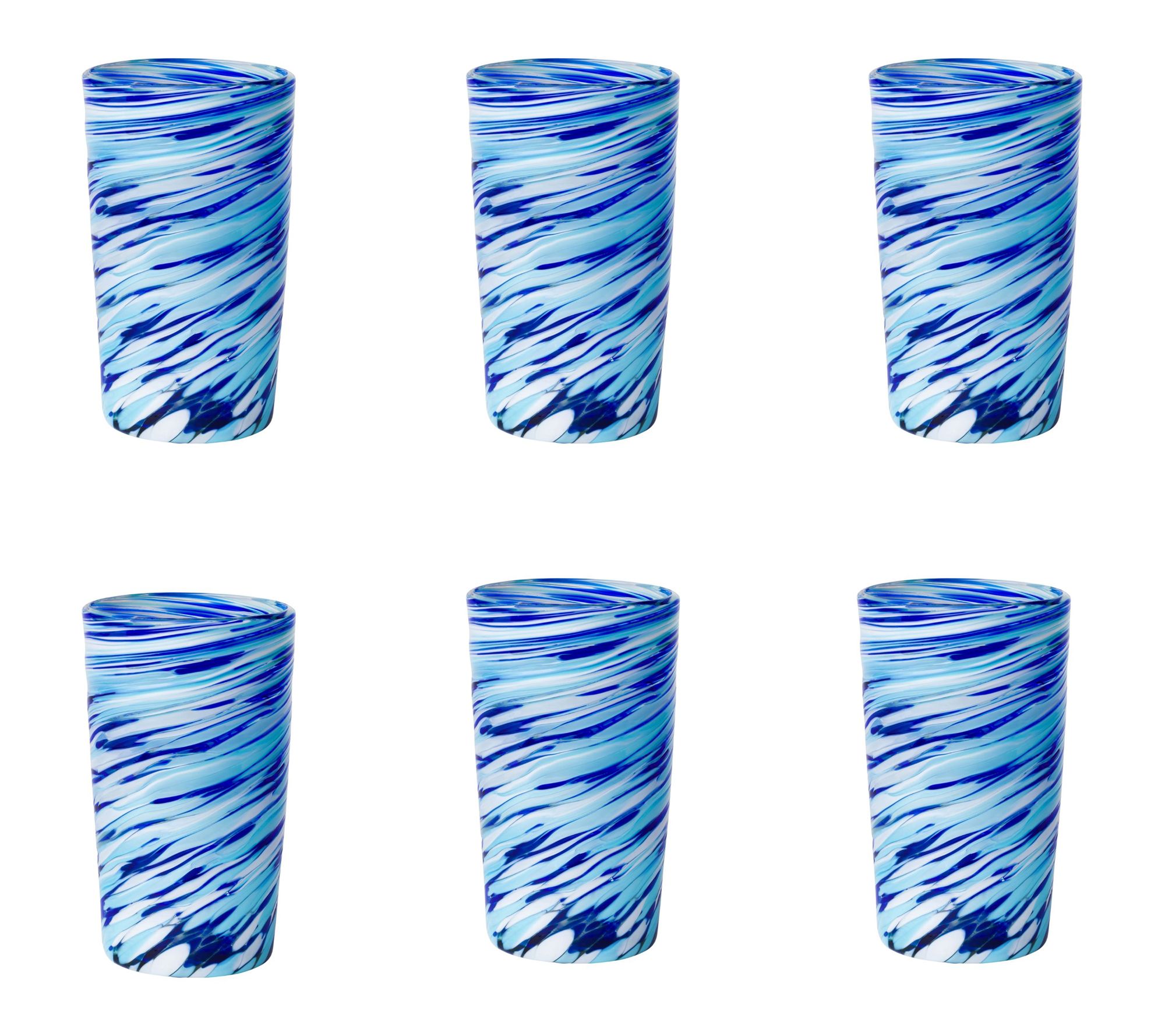 10 Strawberry Street Set of 6 Malibu Mexican Hi ball Glasses