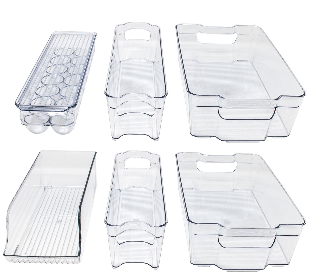 Sorbus Set of 4 Clear Storage Bins with Dividers 