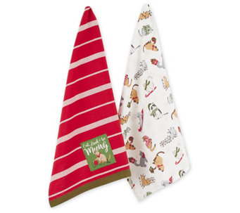 Design Imports Set of 2 Be Meowy Kitchen Towels - K72991