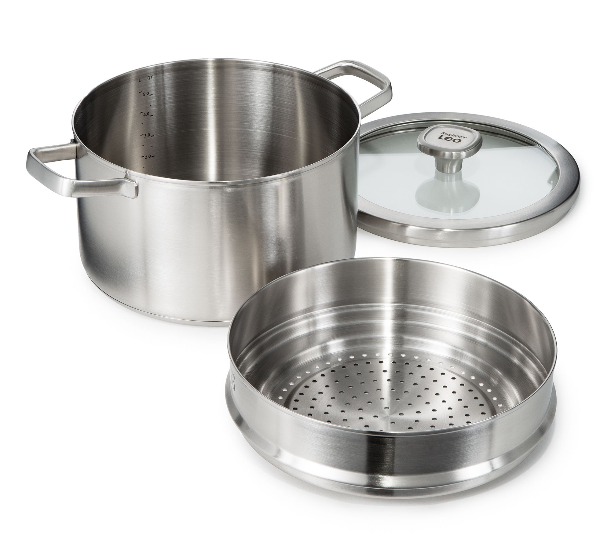 BergHOFF Graphite 3Pc 18/10 Stainless Steel Steamer Set
