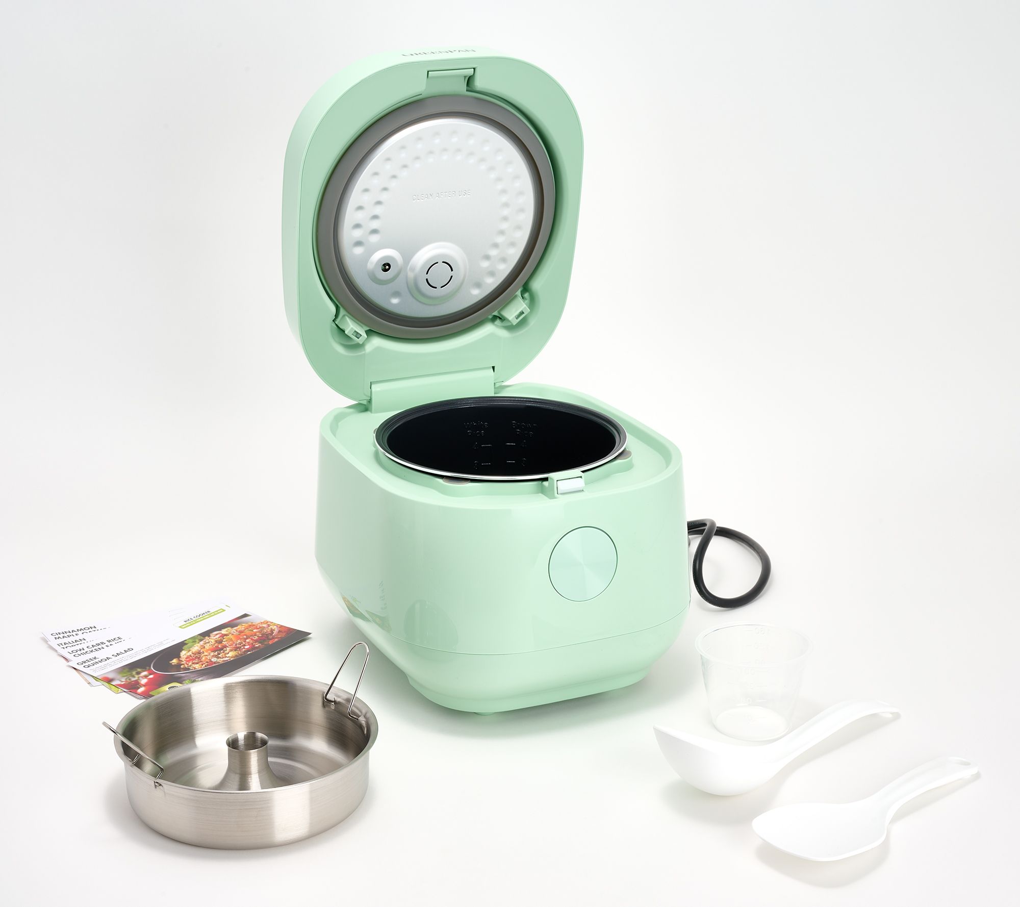 GreenPan Fuzzy Logic Carb Reducing 8 Cup Rice Cooker & Tools