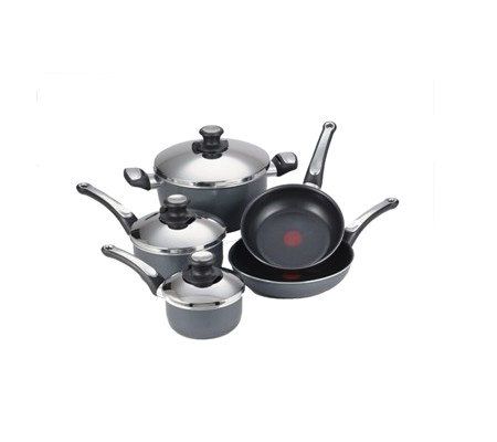 T-Fal Prograde Black 10-Piece Cookware Set