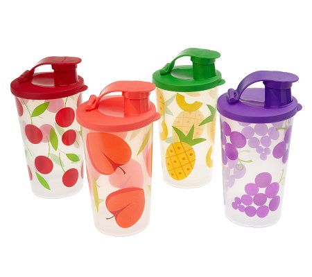 Colorful Fruit Cold Cups & Lids (set of 4)