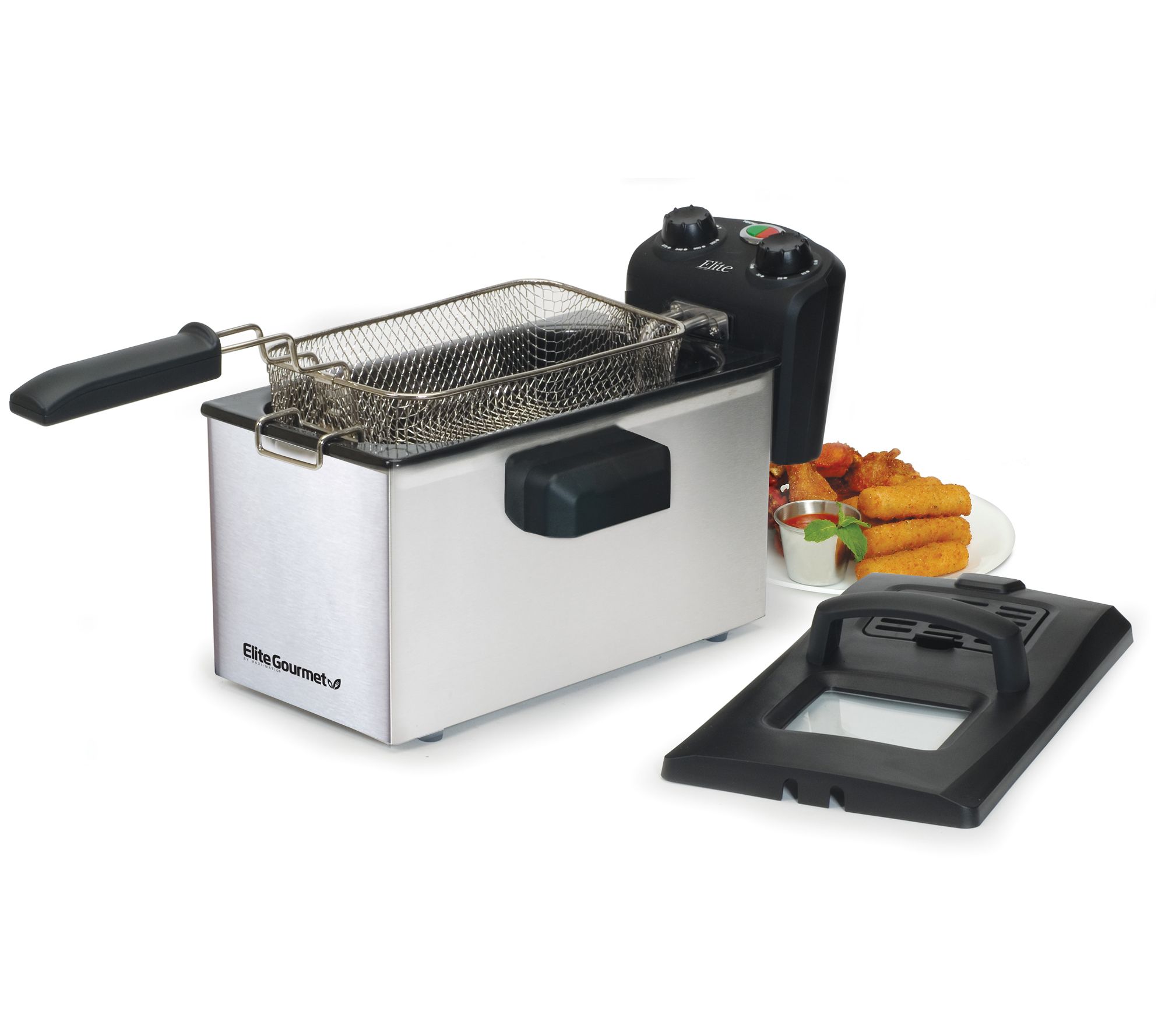 Elite Platinum Glass 3.5-qt Immersion Deep Fryer with Timer - QVC.com