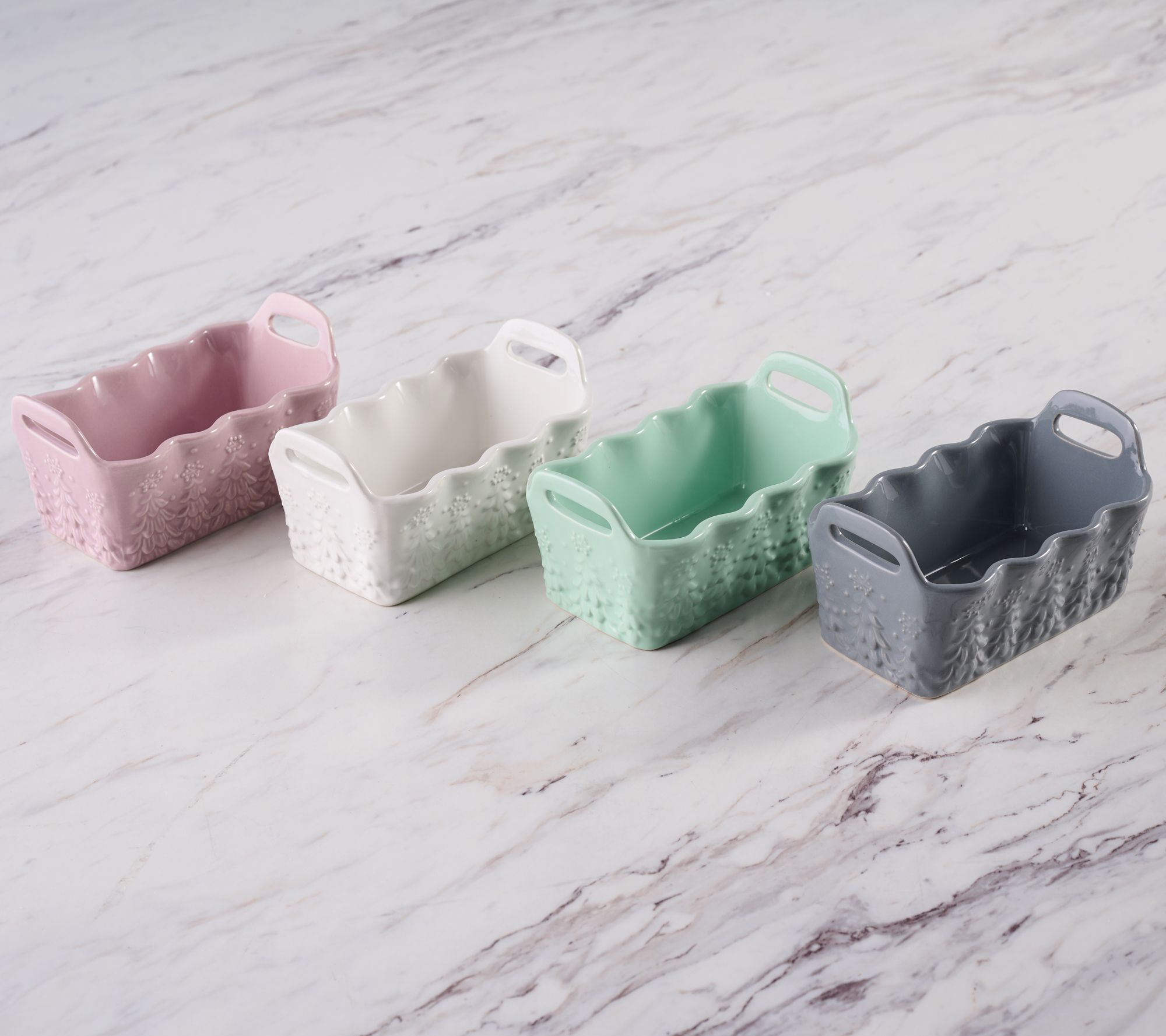 "As Is" Temp- tations Seasonal Set 4 12-oz Ruffled Mini Loaves