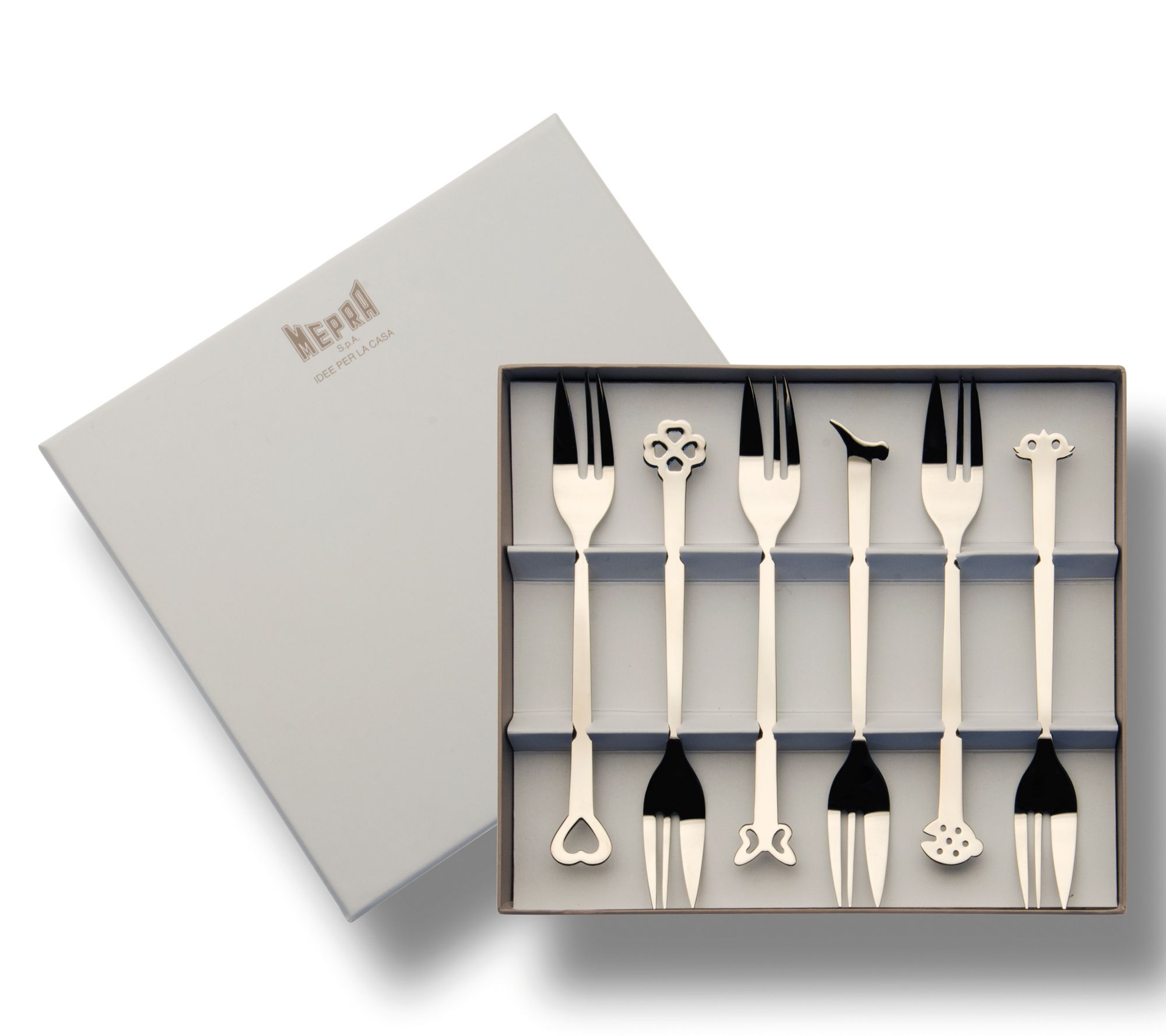 Mepra 6pc Evento Mirror Cake Fork Set