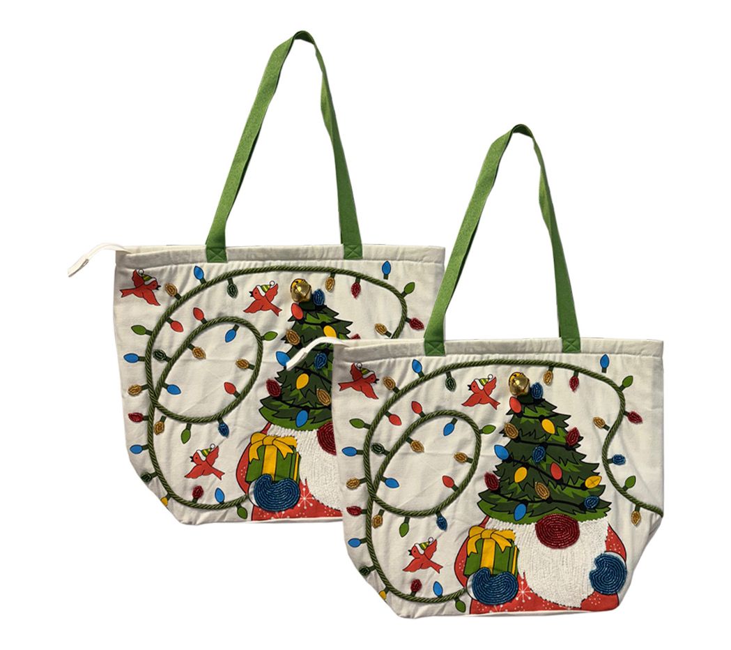 "As Is" Temp-tations Seasonal Set/2 15" x 18" Bead Tote Bags