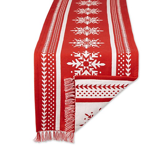 Design Imports 14" x 72" Nordic Snowflake TableRunner