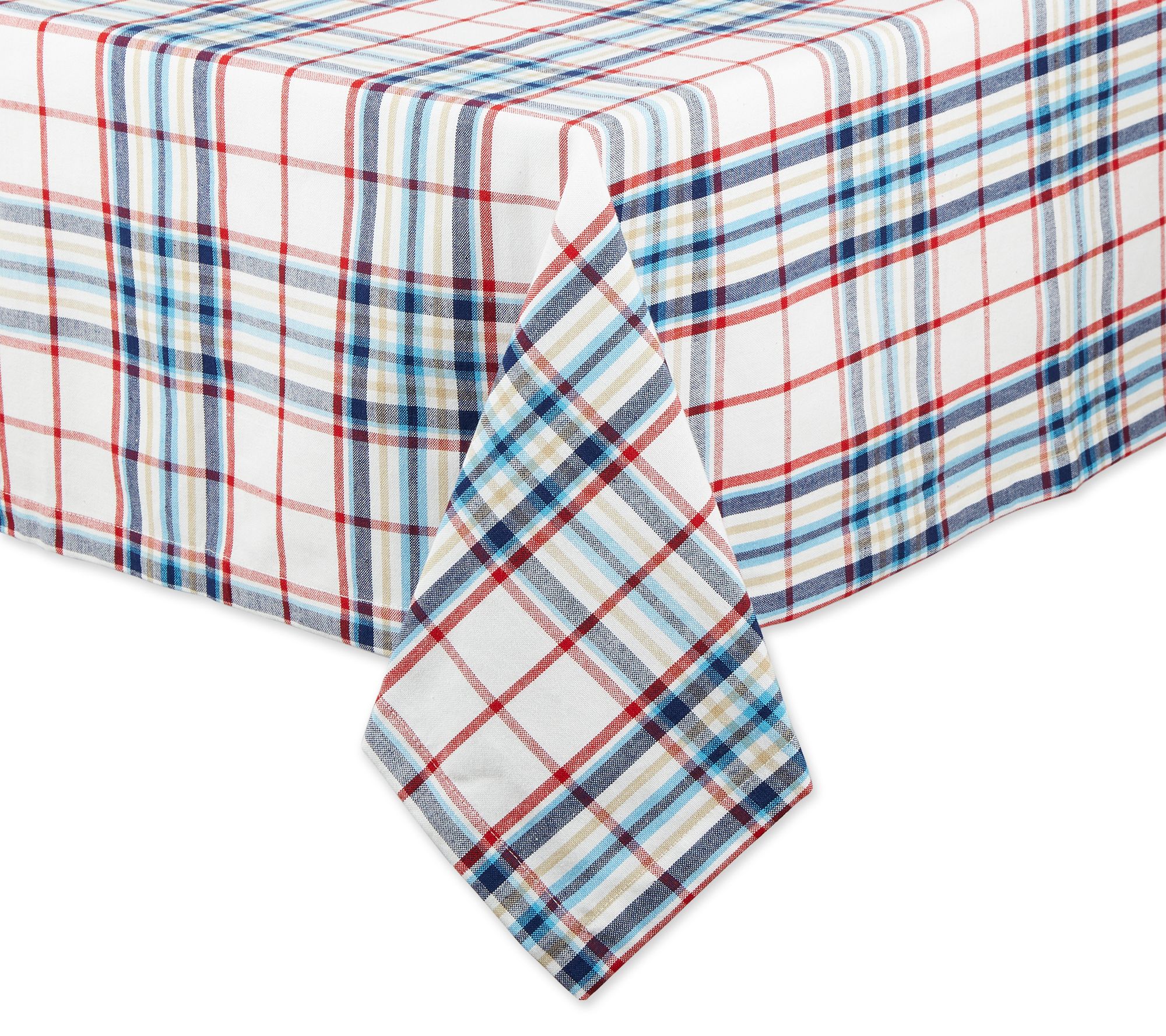 Design Imports 60" x 84" Lighthouse Plaid Tablecloth