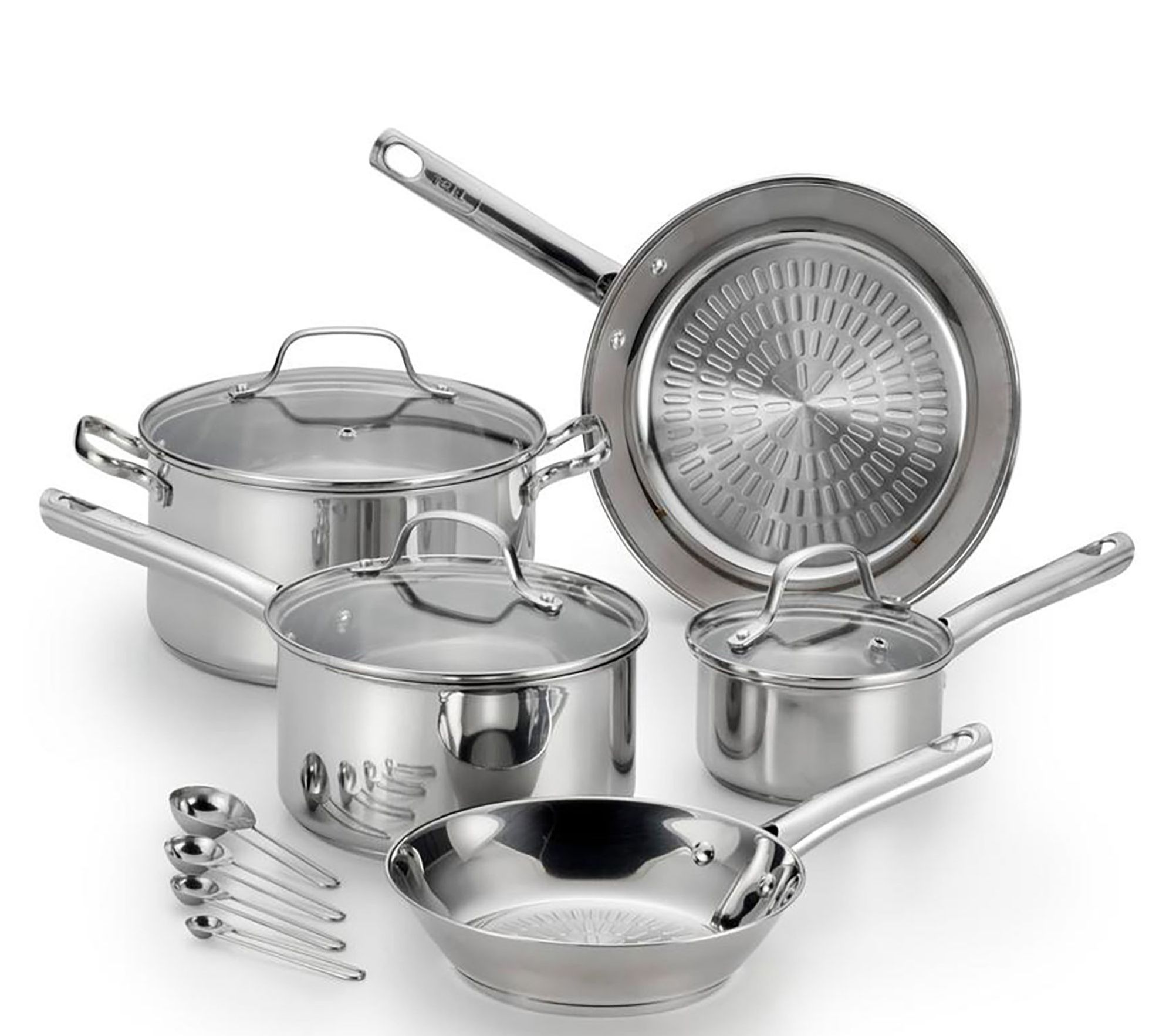 Bergner 12-Piece Stainless Steel Non-Stick Cookware Set, Silver
